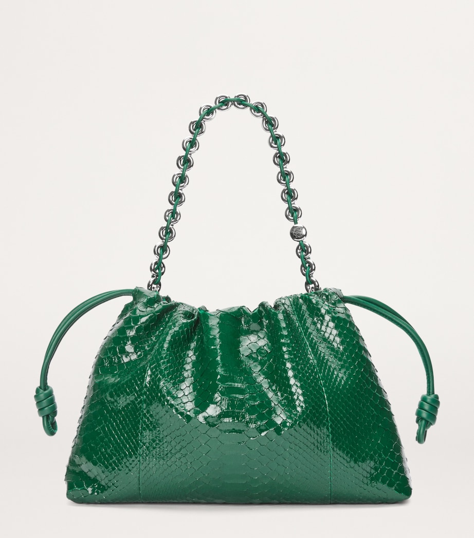 Large Patent Python Flamenco Purse EMERALD GREEN Image 5