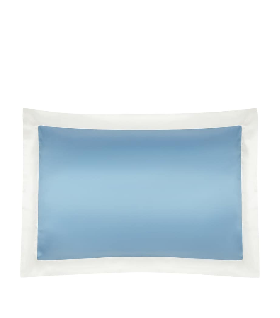 Silk Standard Pillowcase (50cm x 70cm) SMMRHLL BLUE & IVORY Image 1