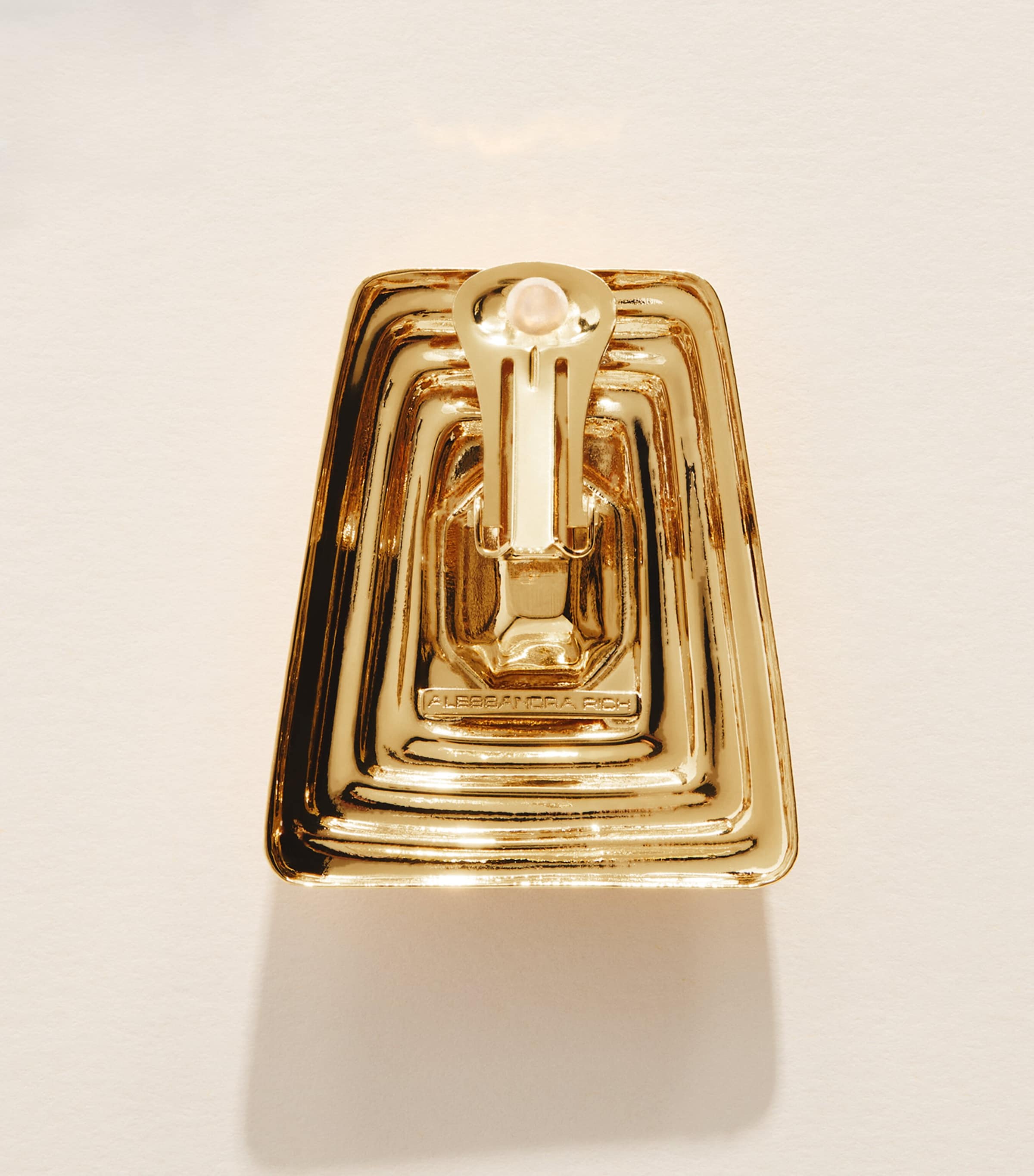 Alessandra Rich Crystal-Embellished Clip-On Earrings Cry Gold Image 3