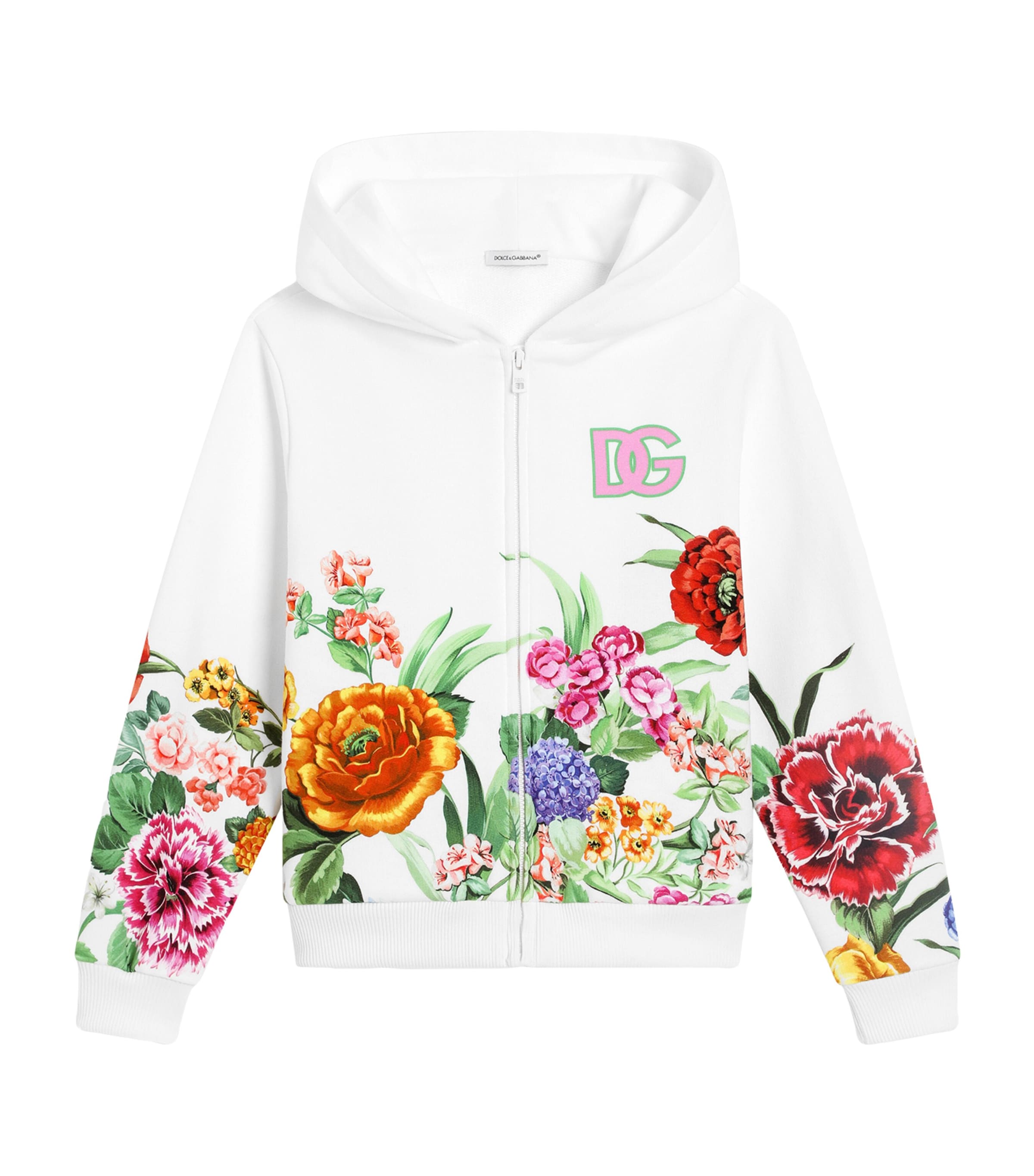 Dolce & Gabbana Kids Cotton Floral Hoodie (8-12+ Years) | Girls Clothing | Sweatshirts & Hoodies | Designers | Dolce & Gabbana