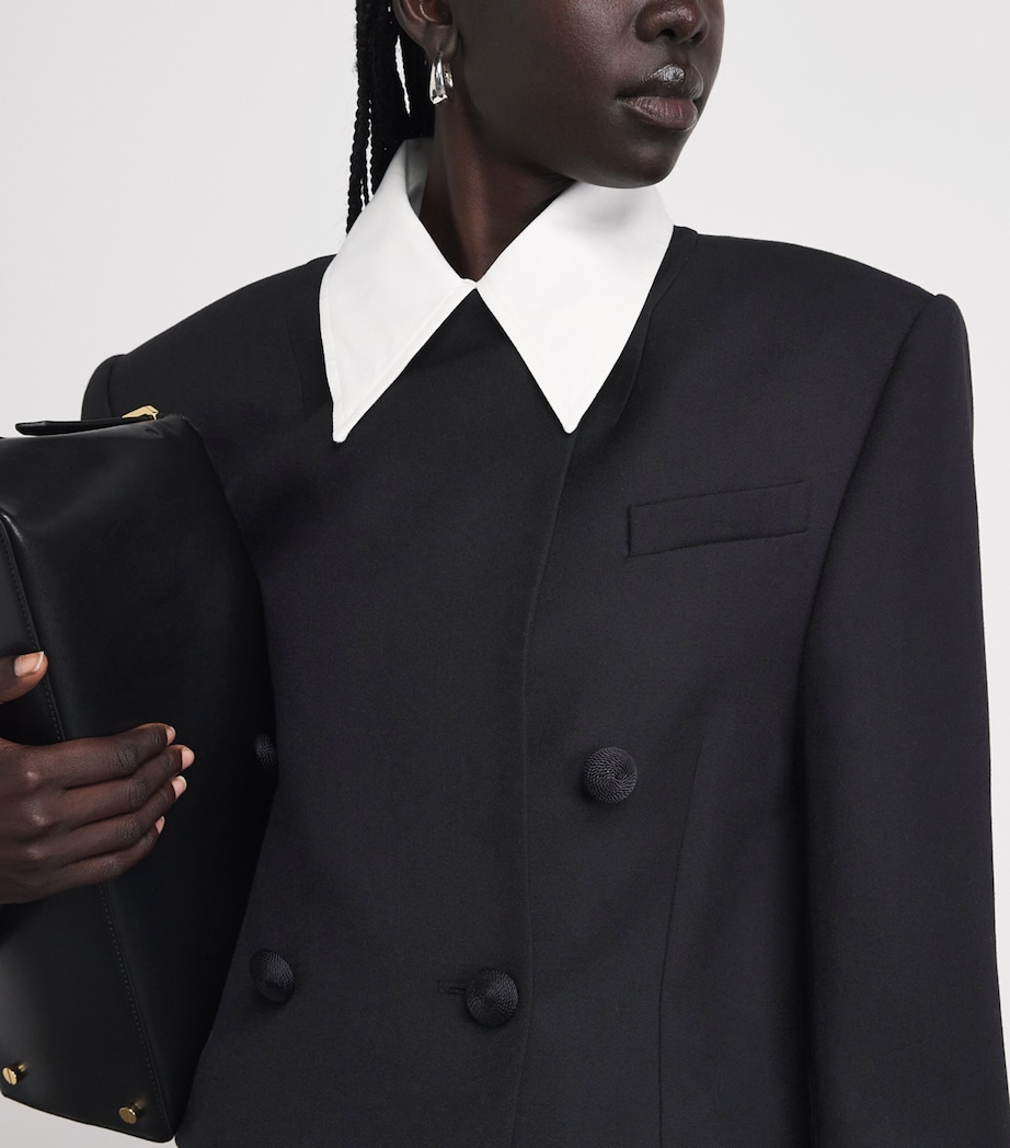 CAMILLA AND MARC Womens Wool Collarless Caius Blazer Dblk Black Image 3