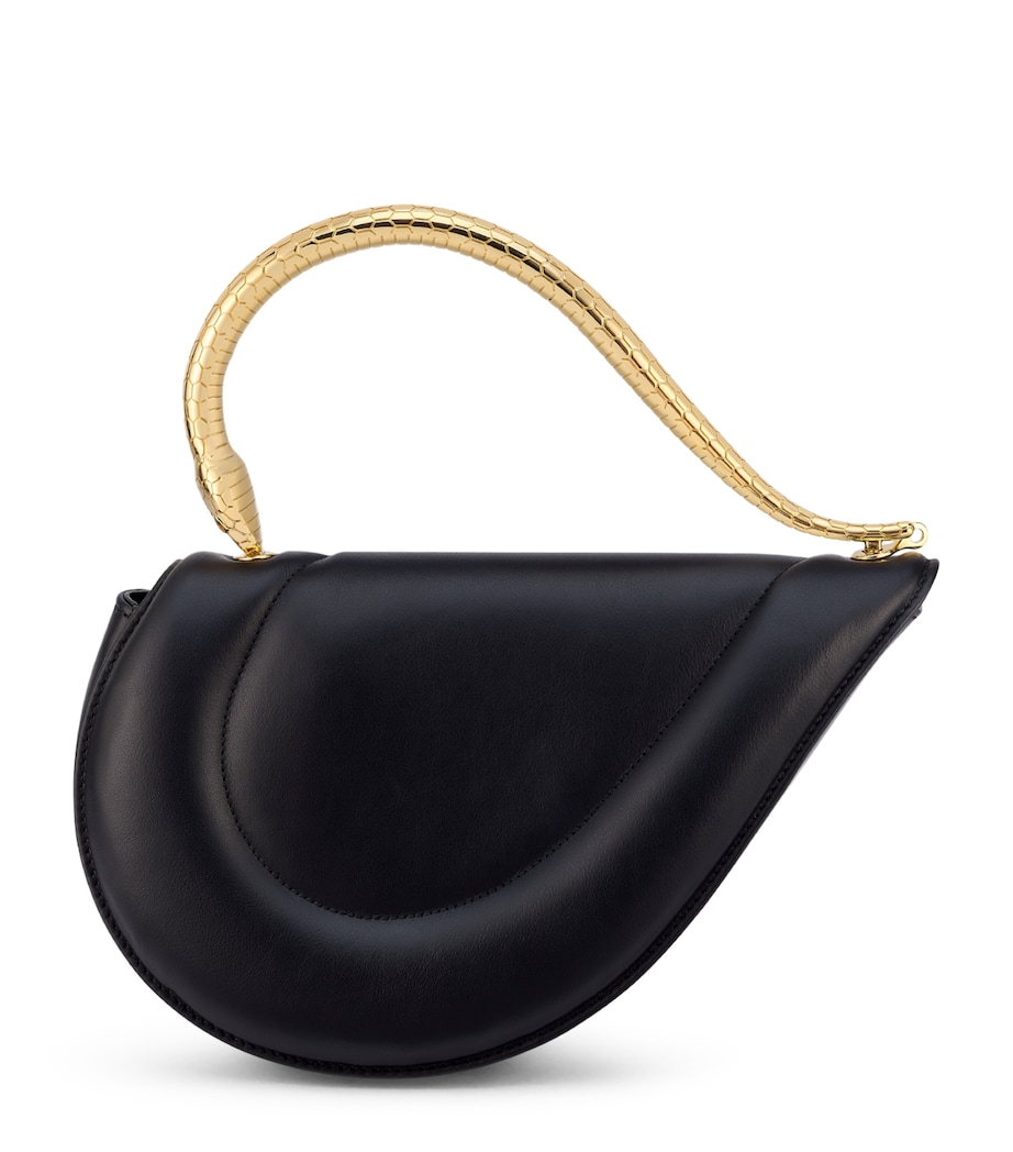 Bvlgari Leather Serpenti Cuore 1968 Top-Handle Bag Black Image 1