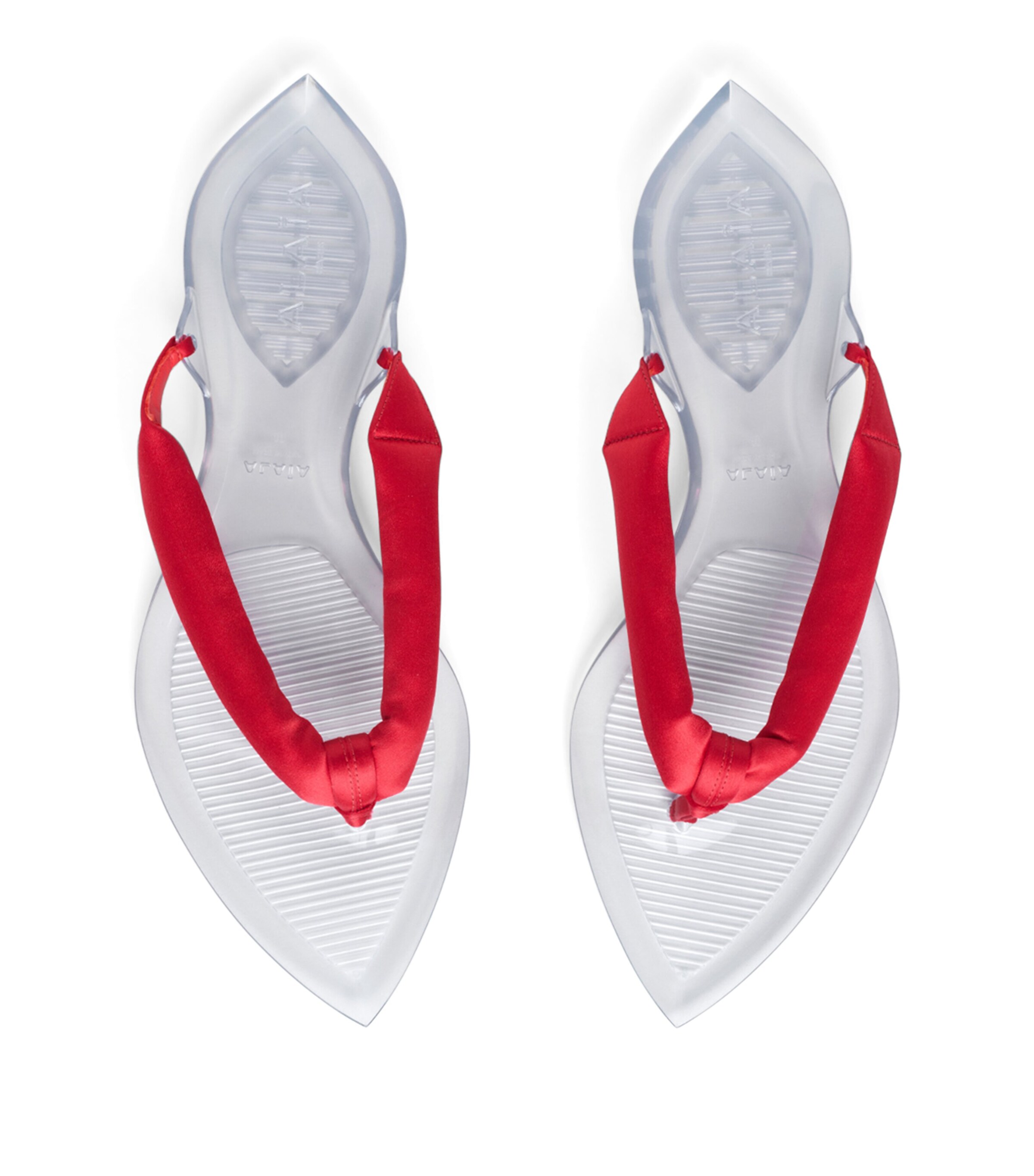 Alaïa Invisible Thong Flip Flops Orange Red Image 2