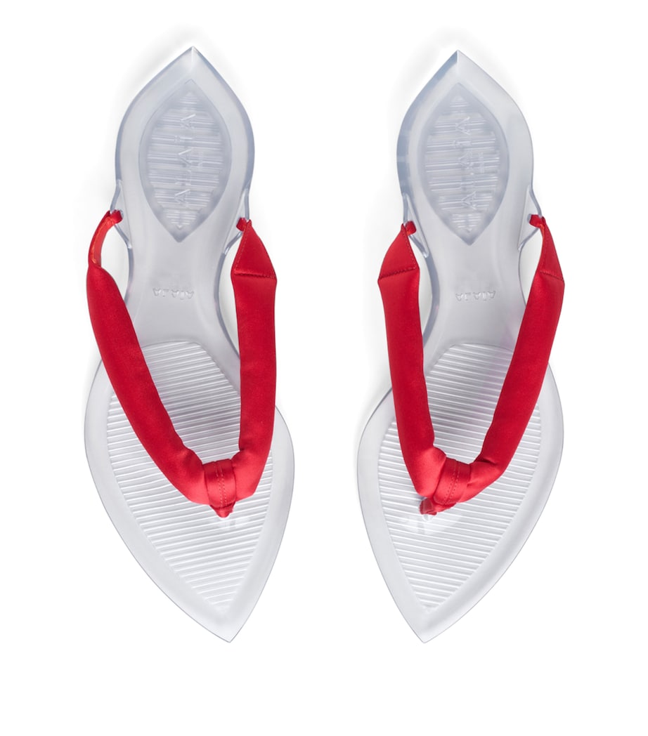 Alaïa Invisible Thong Flip Flops Orange Red Image 2