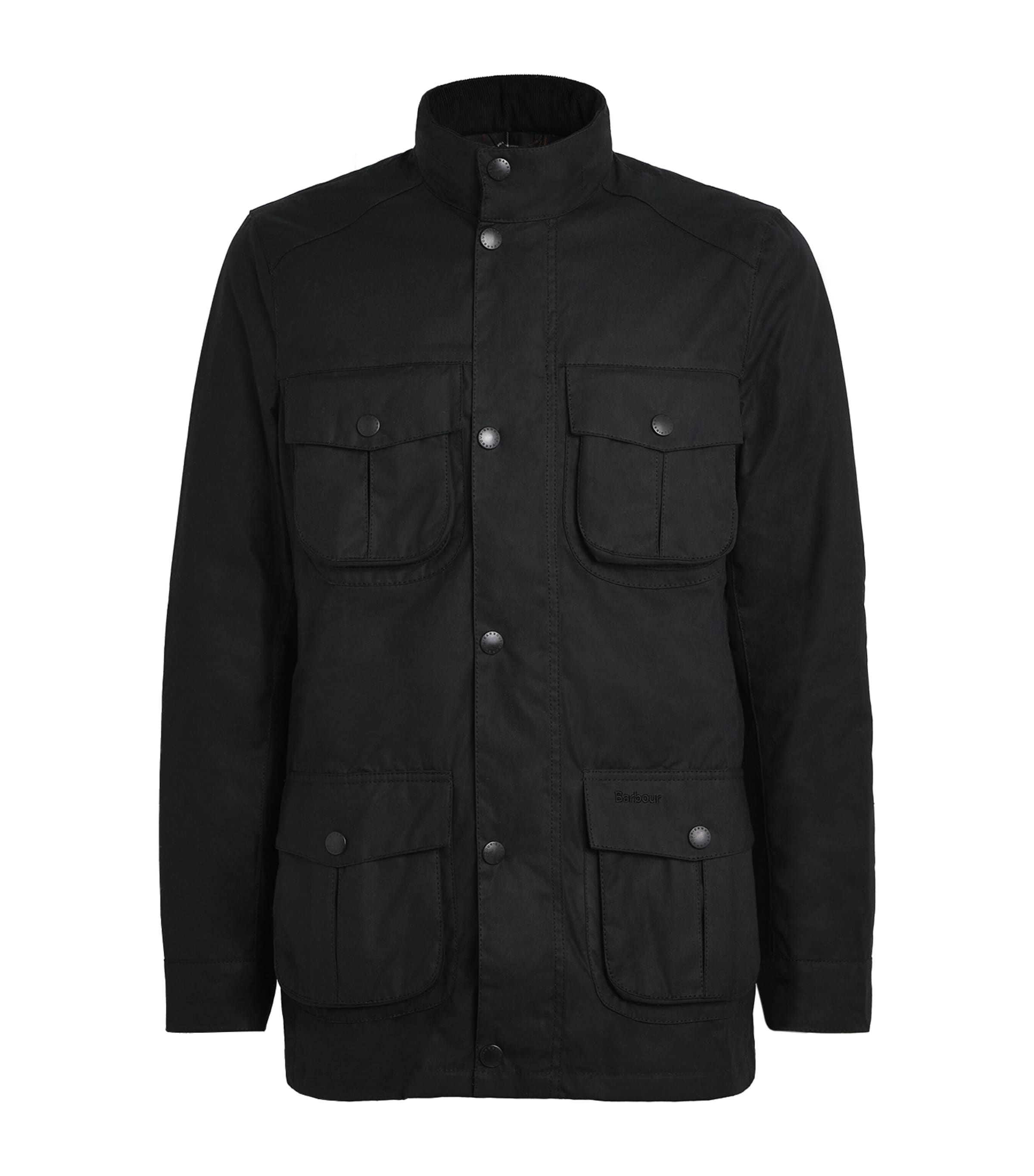 Cotton Waxed Jacket BLACK Image 1