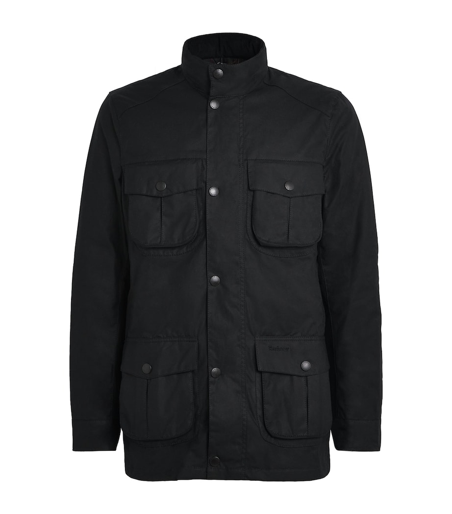 Cotton Waxed Jacket BLACK Image 1