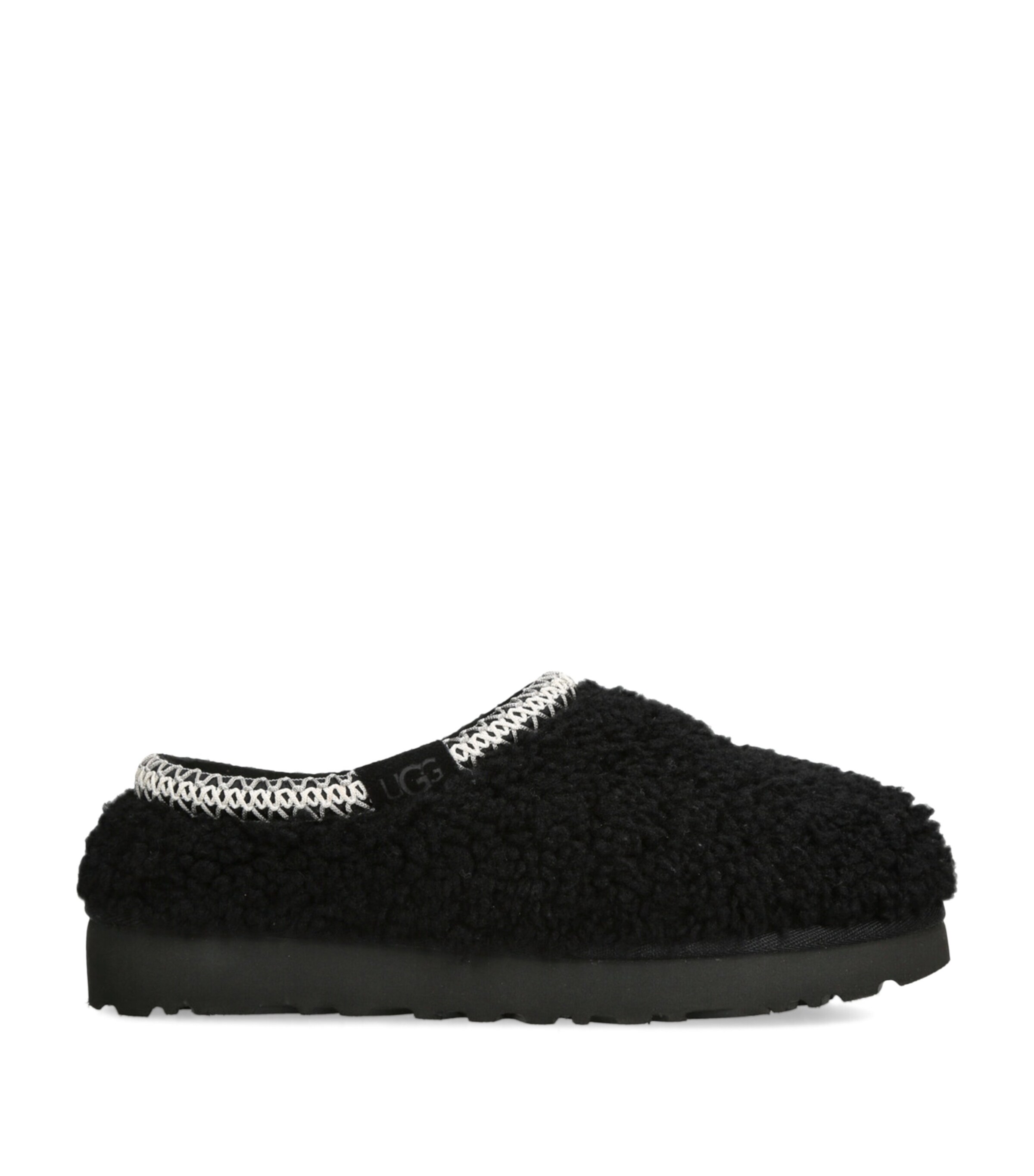 Ugg Womens Tasman Maxi Curly Sheepskin Slippers Black Eur 36 / 3 Uk In Black