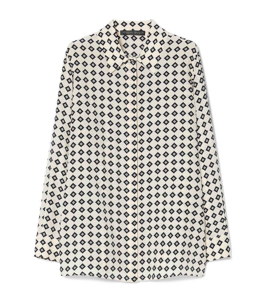 Marina Rinaldi Womens Silk Printed Shirt Ivory Image 1