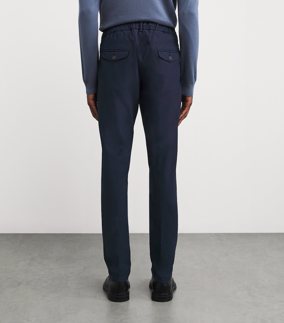 Cotton-Blend Drawstring Trousers BLU Image 4
