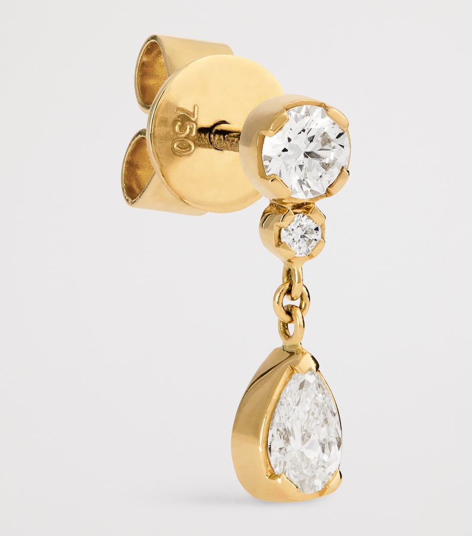 Yellow Gold and Diamond Single Drop Earring YELLOW GOLD Image 3