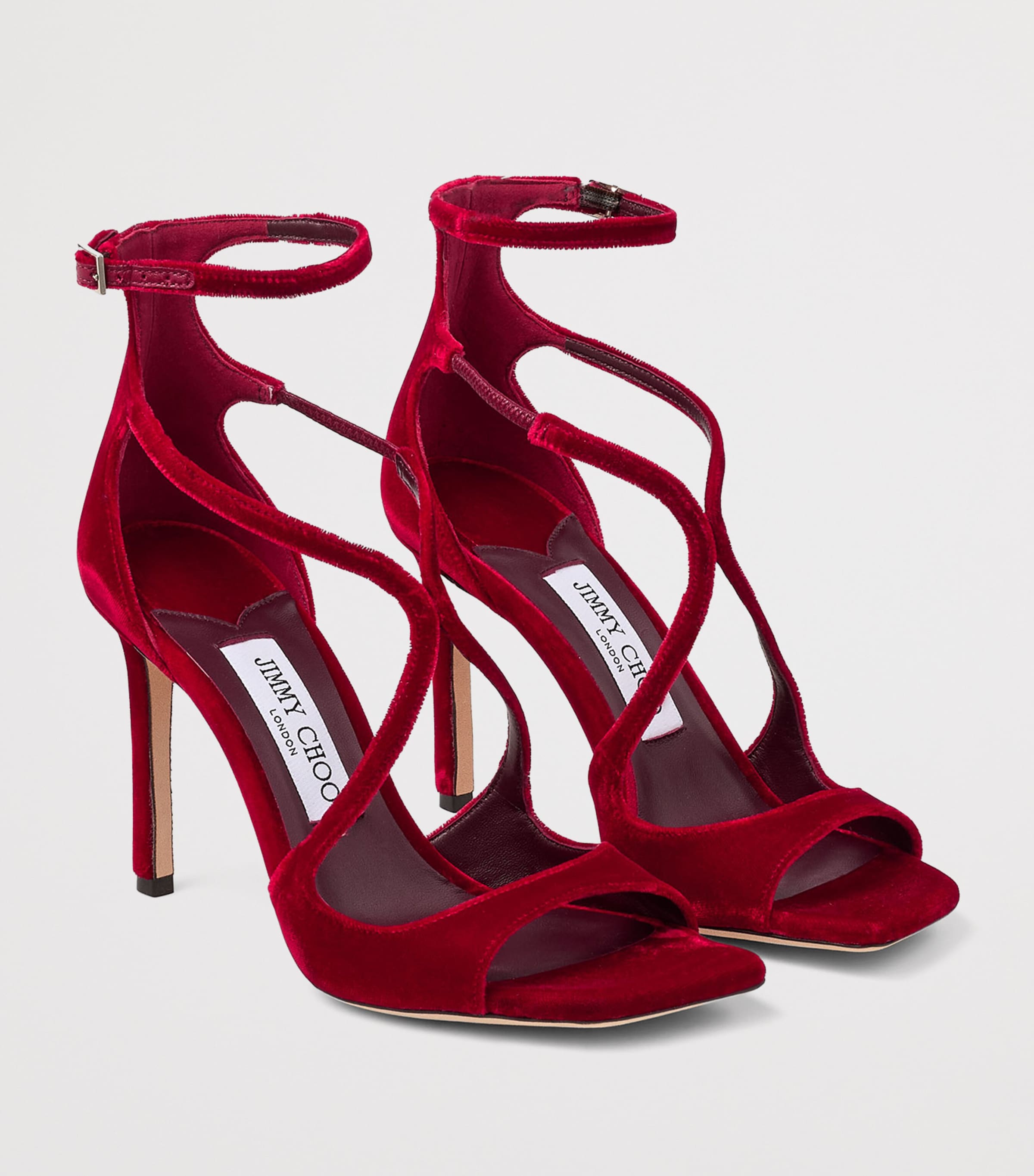 Azia 95 Velvet Sandals RUBY RED Image 3