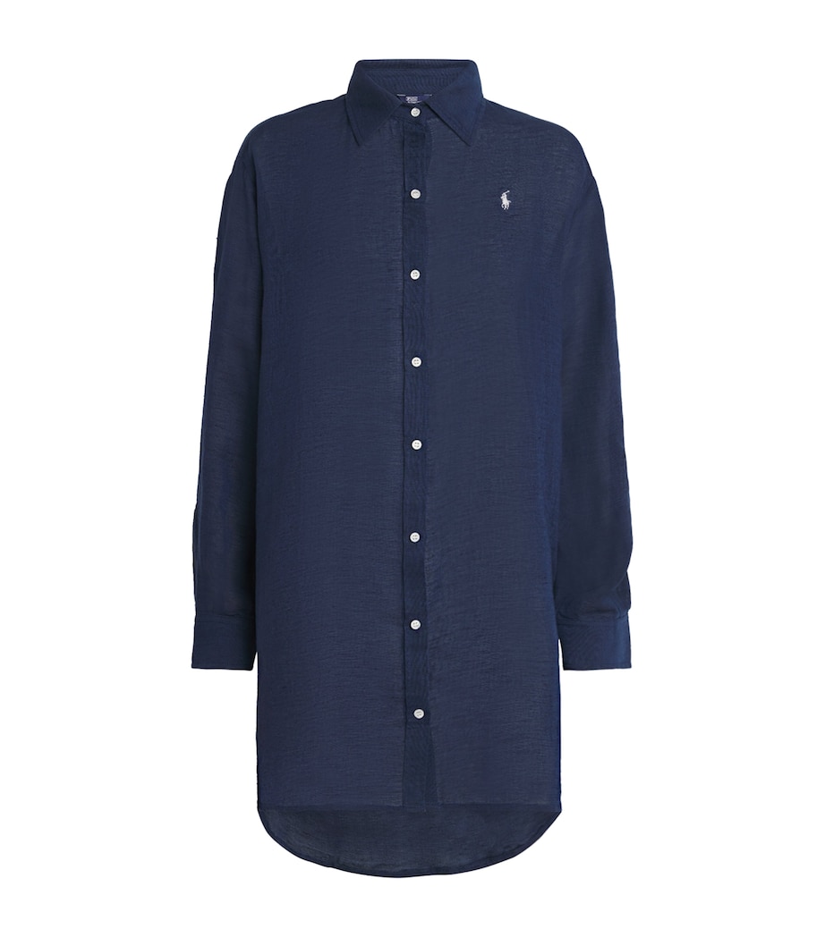 Organic Cotton-Linen Boyfriend Shirt NAVY Image 1