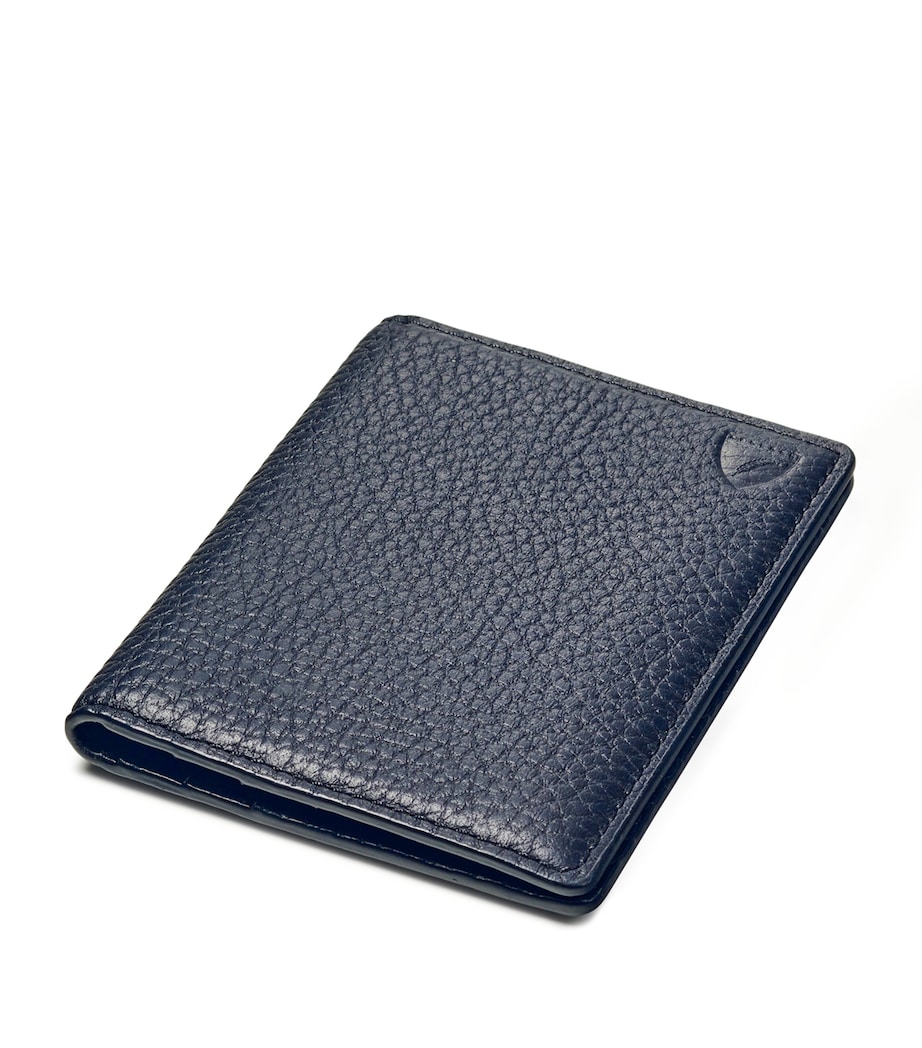 Leather Folded Card Holder NAVY Image 5