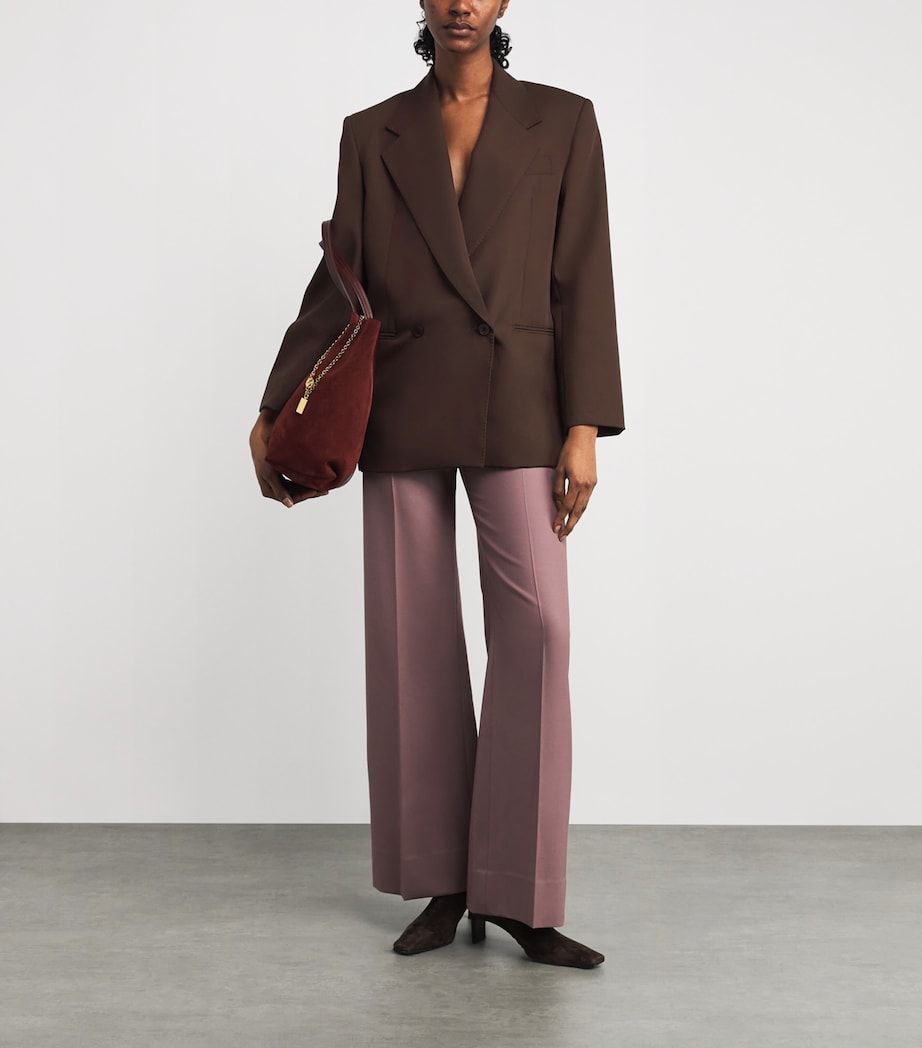 x Giuliva Heritage Virgin Wool Twill Blazer DARK BROWN Image 2
