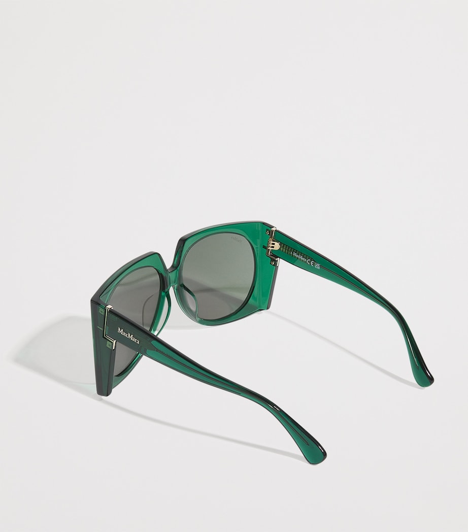 Acetate Oversized Anne Sunglasses DARK GREEN Image 3