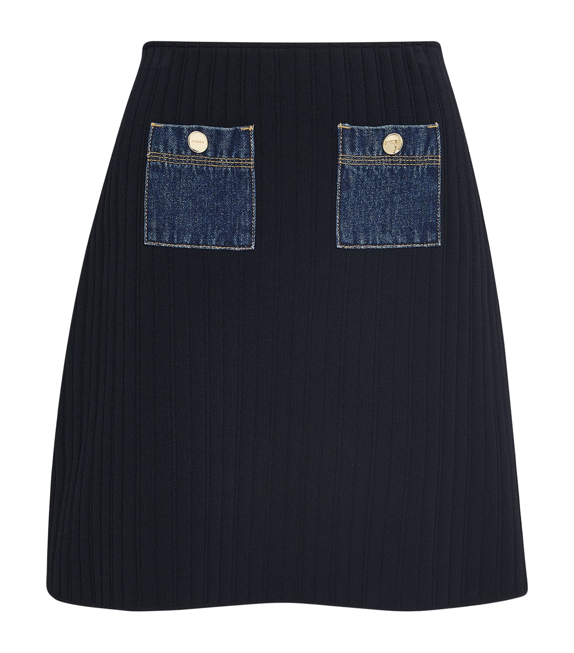Knitted Mini Skirt NAVY BLUE Image 1
