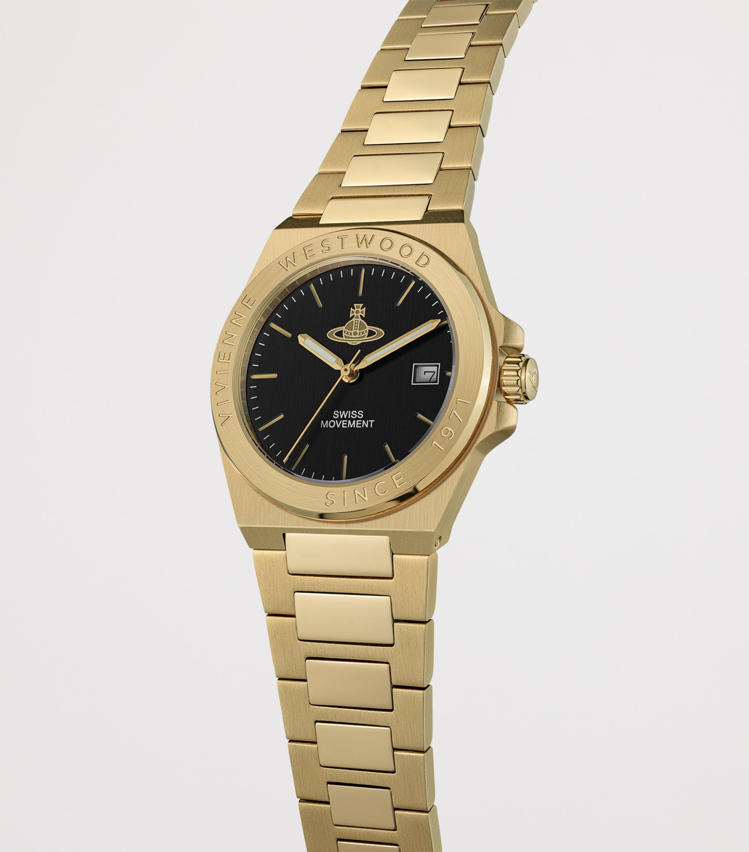 Vivienne Westwood Stainless Steel Hanwell Watch 37mm Blck Gld Image 2