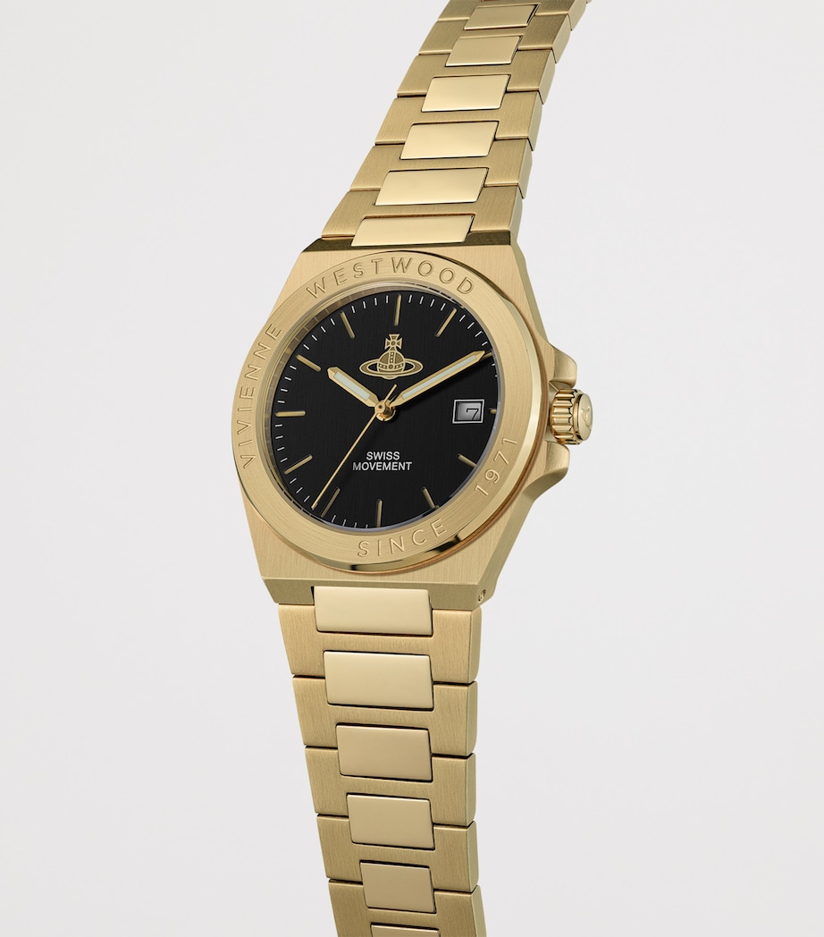 Vivienne Westwood Stainless Steel Hanwell Watch 37mm Blck Gld Image 2