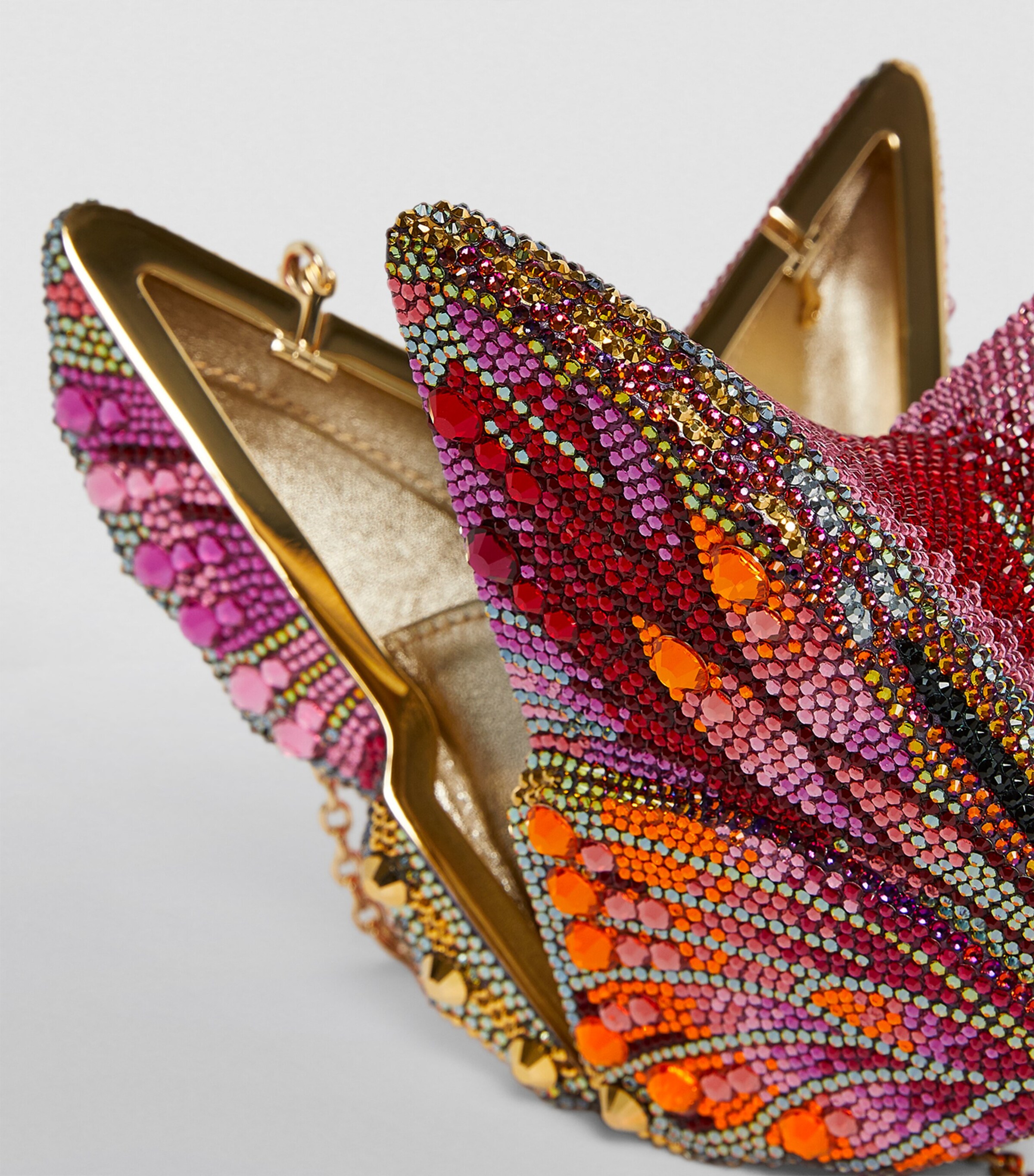 Judith Leiber Crystal Fireclipper Butterfly Clutch Bag Cmult Champ Mlt Image 8