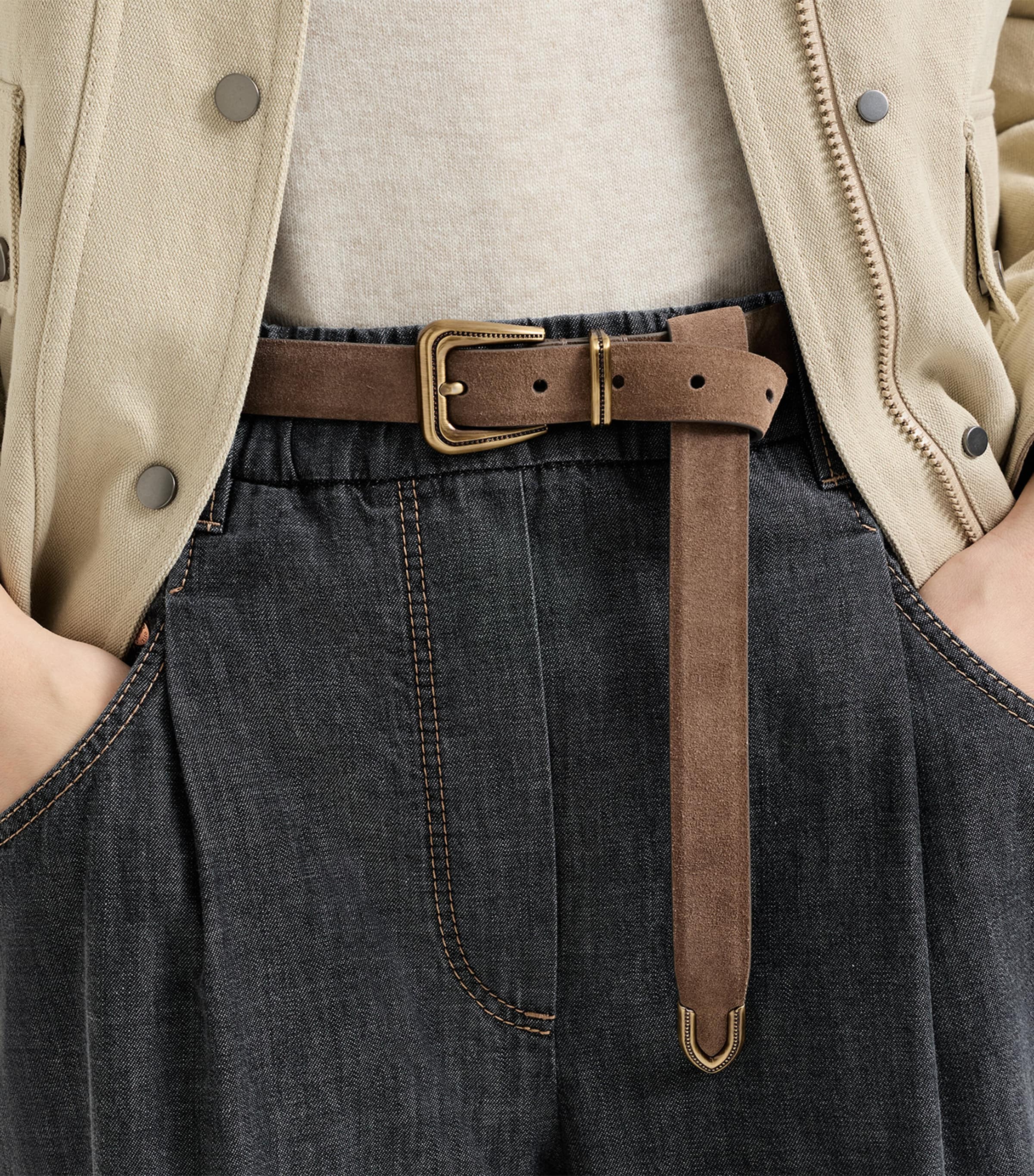 Brunello Cucinelli Suede Monili Belt Image 2