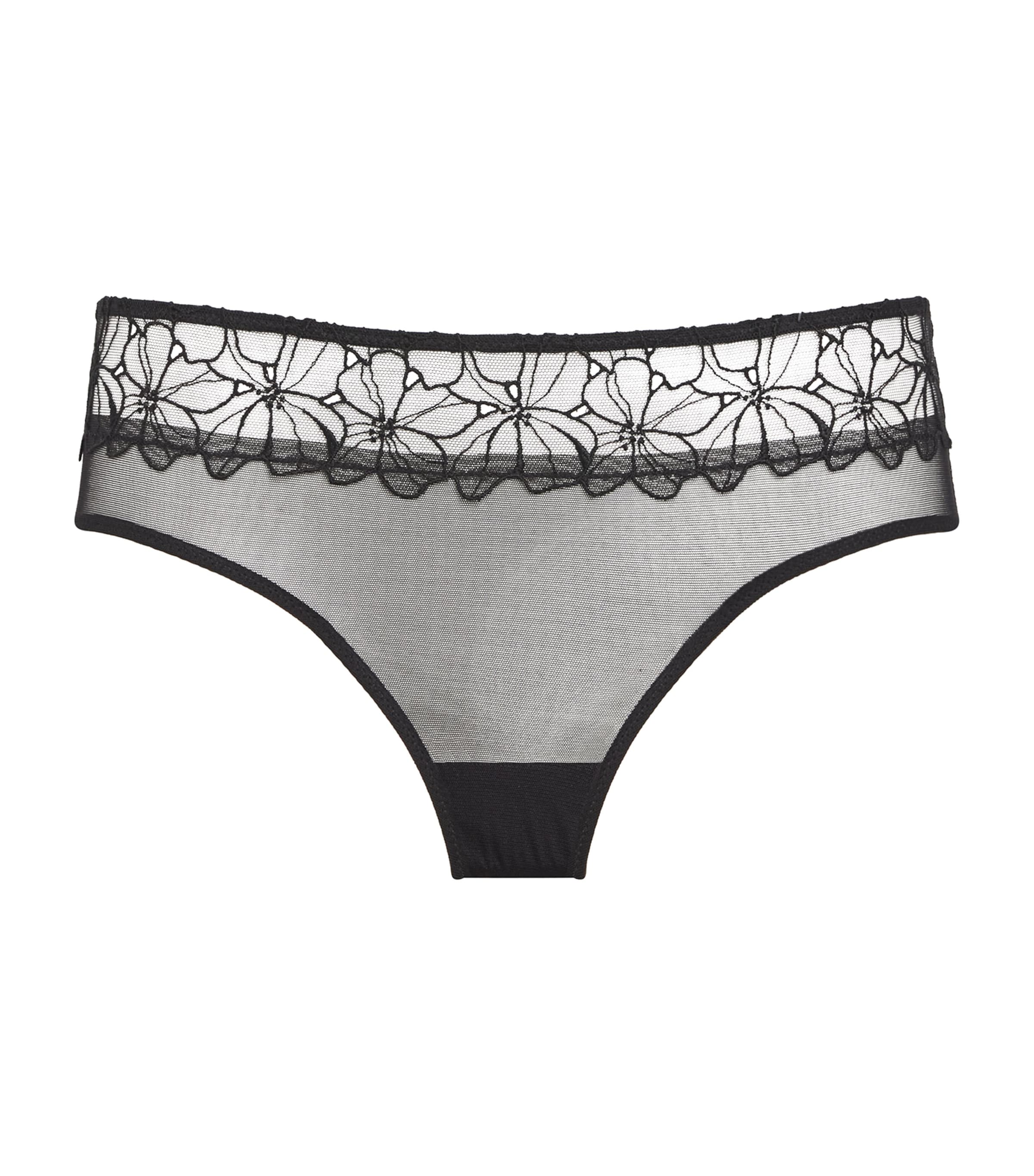 Simone Perele Lace-trims Jeanne Briefs In Black
