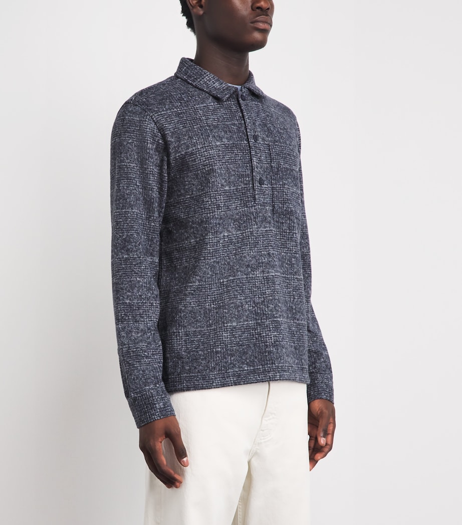 Vince Mens Donegal Check Polo Sweater Coastal Combo Image 4