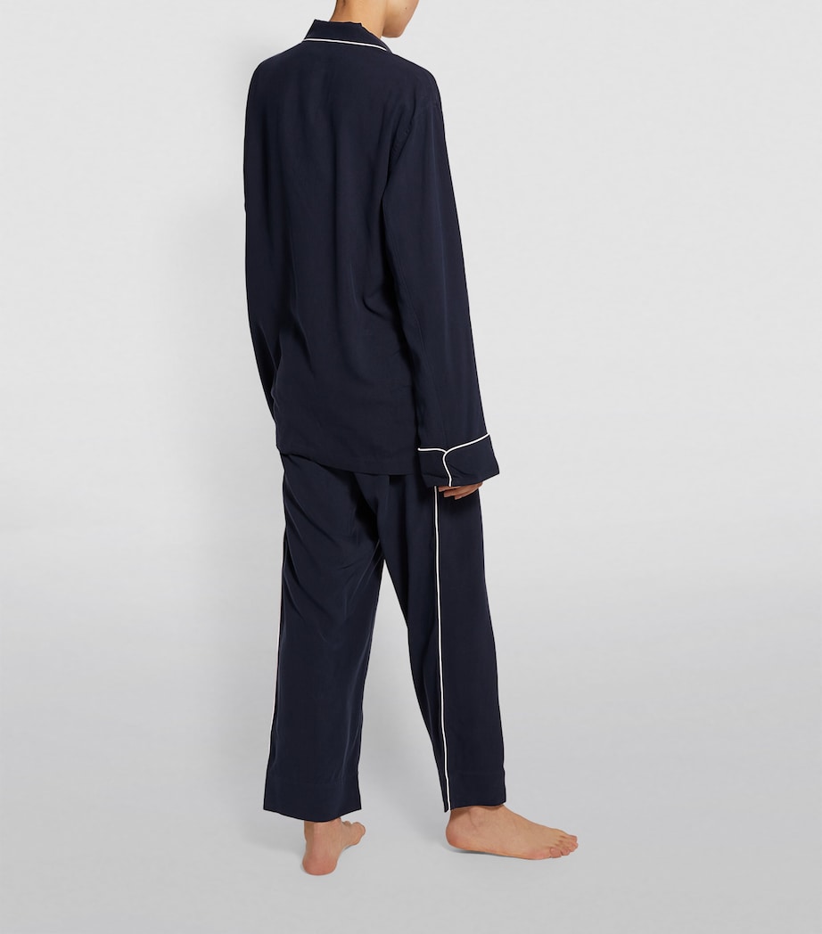 Silk Laurent Pyjama Set NAVY Image 7