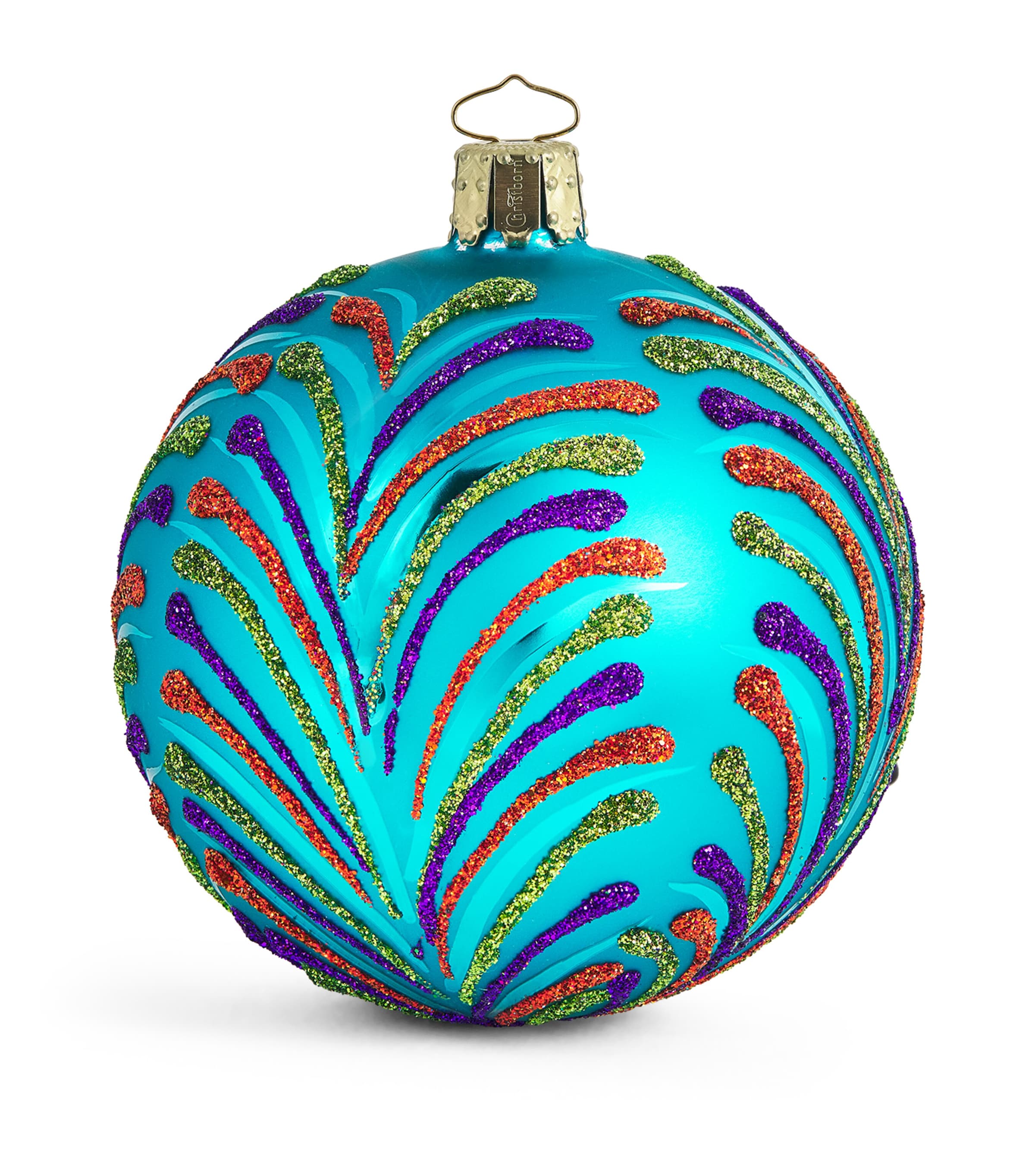 Harrods Glass Embellished Bauble In Blue