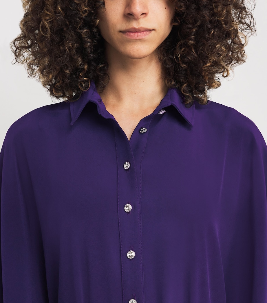 Satin Kaftan Maxi Dress 5145 DARK PURPLE Image 4