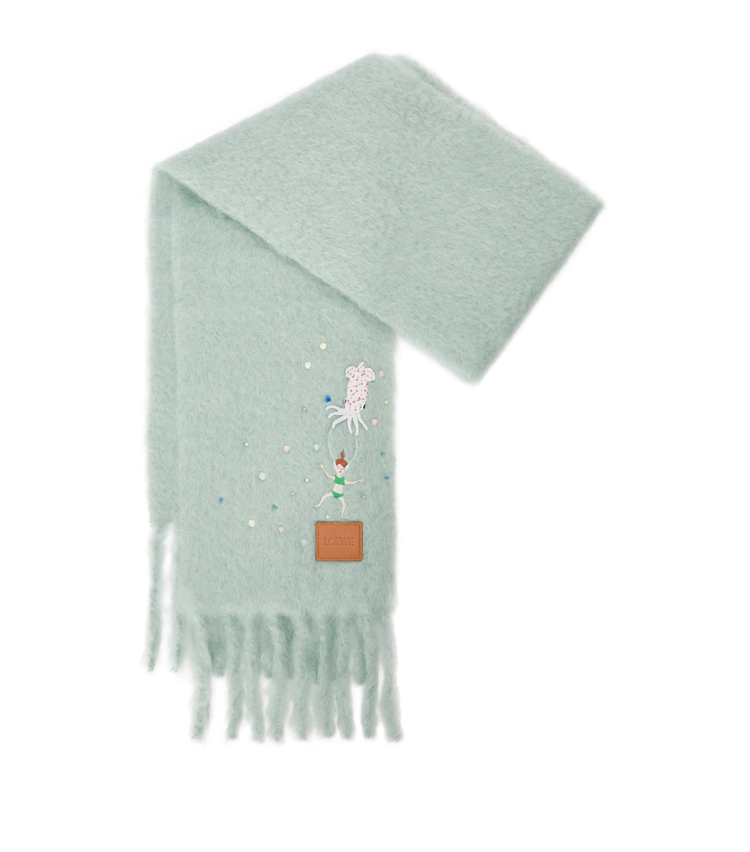LOEWE Blue x Suna Fujita Mohair-Blend Squid Scarf | Harrods IT