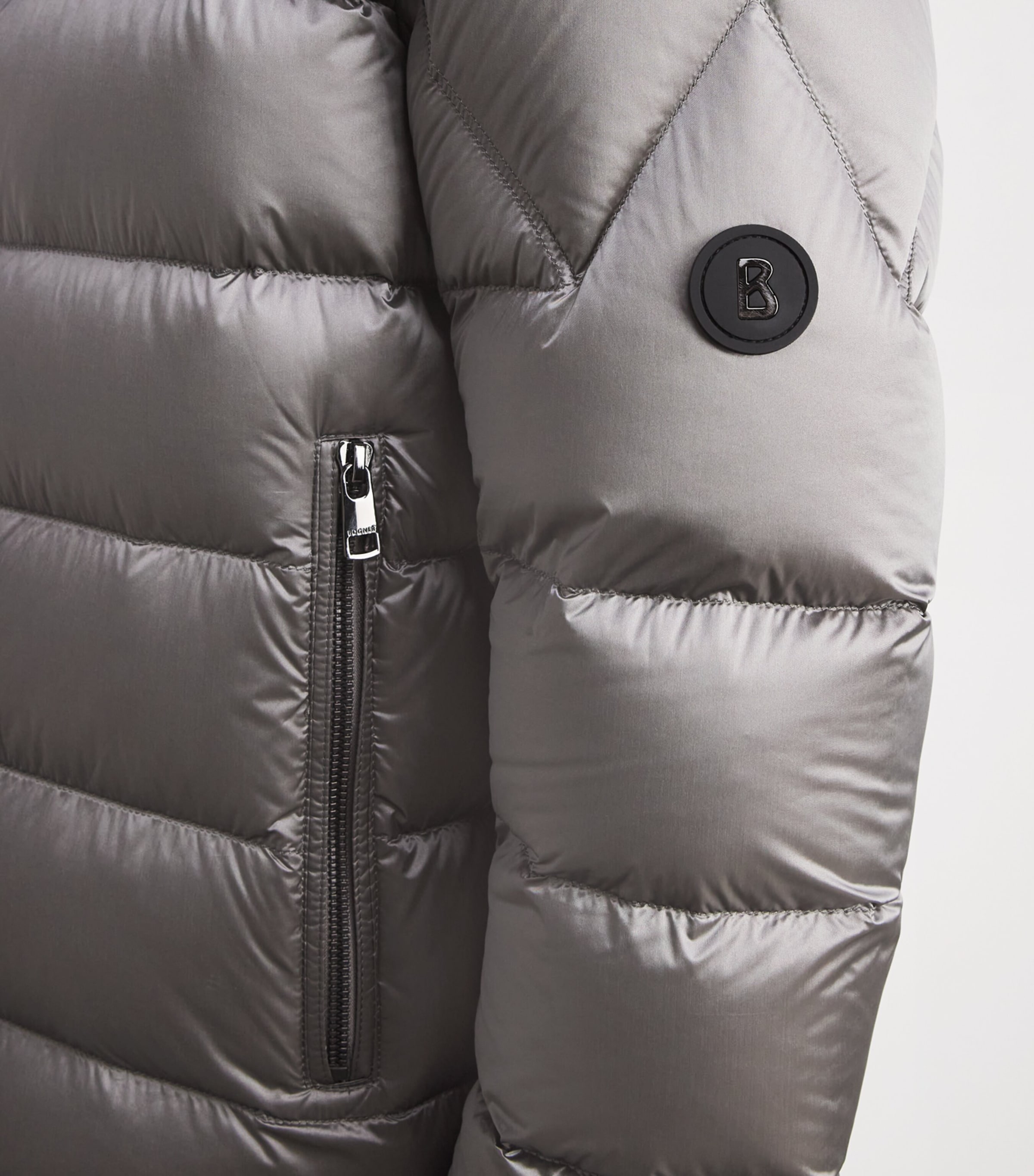 Bogner Mens Down Hugh Puffer Jacket Grey Melang Image 3