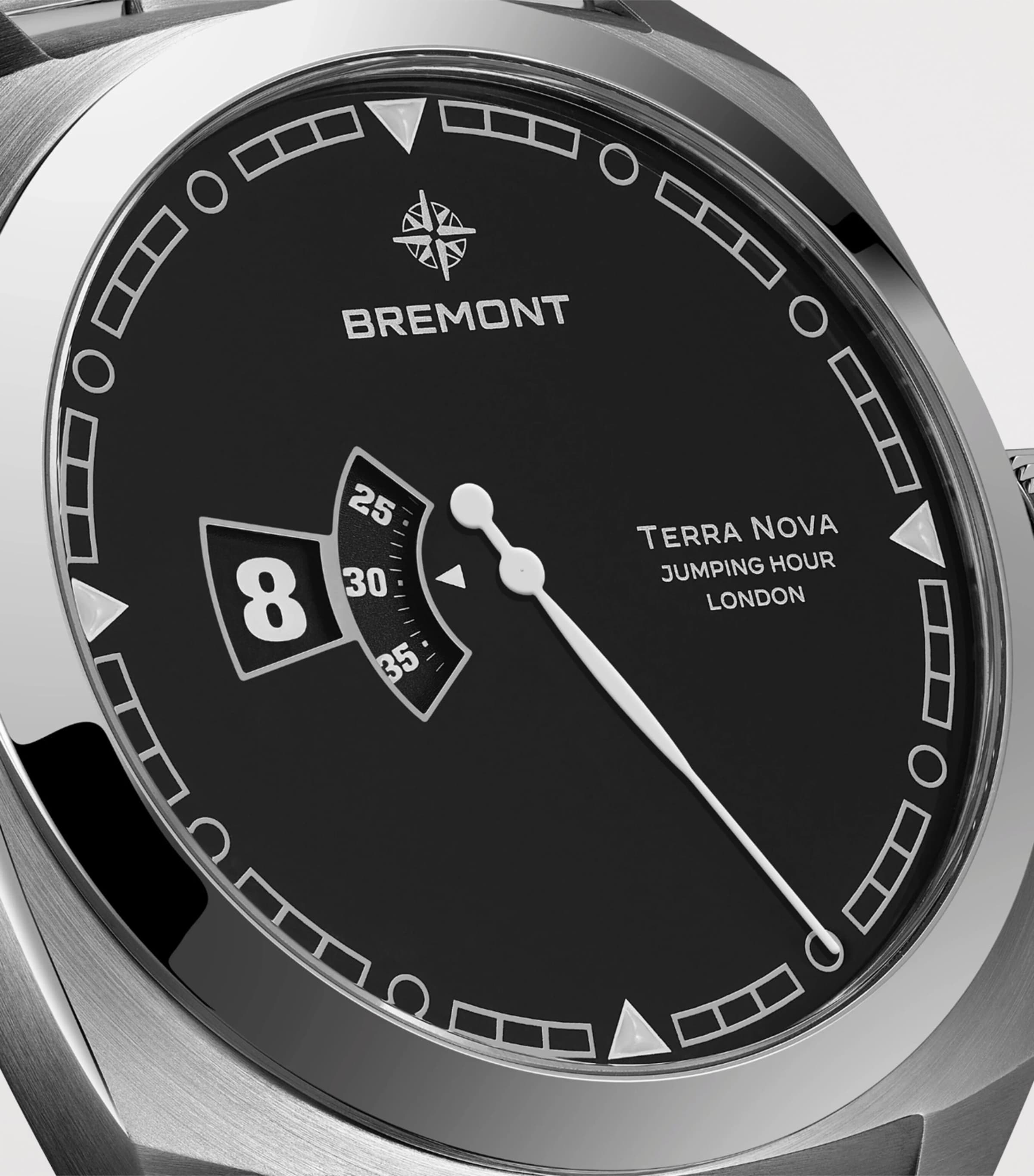Stainless Steel Terra Nova Jumping Hour Watch 40.5mm BLACK Image 4