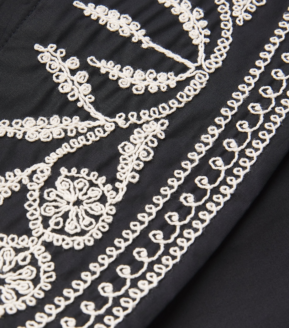 Embroidered Mary Mini Dress 050 BLACK Image 4
