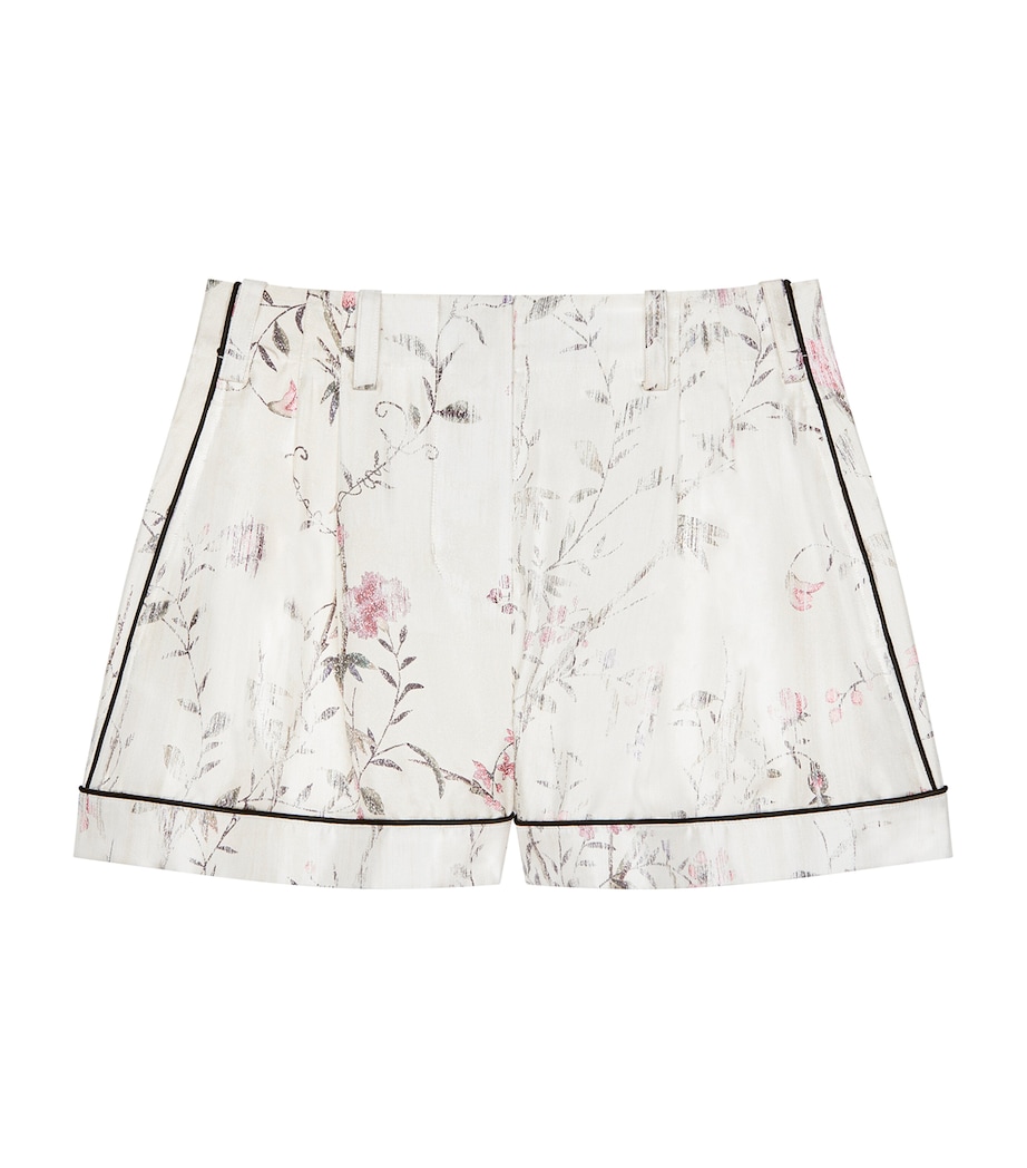 Givenchy Womens Silk Floral Shorts White Image 1