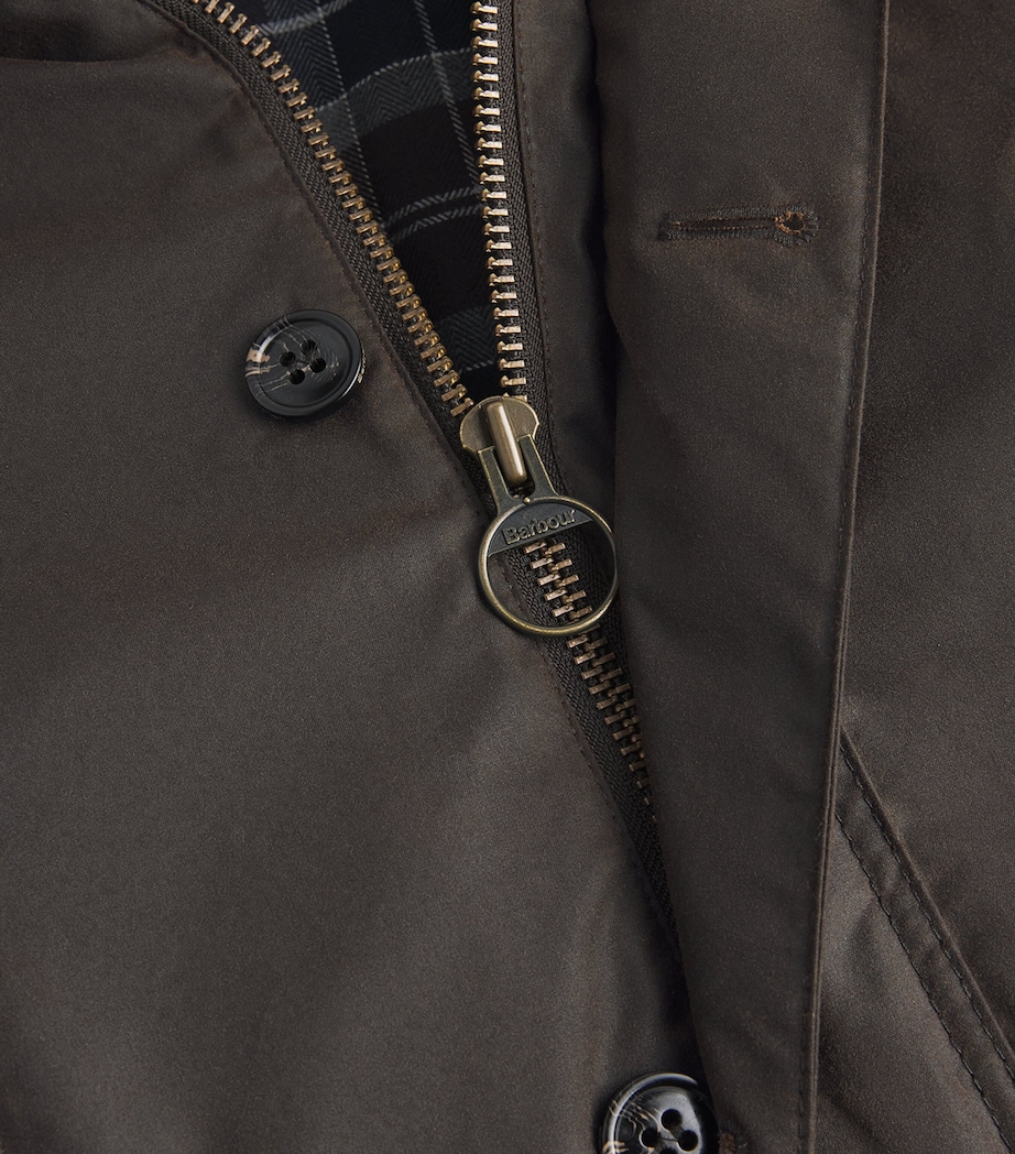 Waxed Water-Resistant Beaudale Trench Coat DARK BROWN Image 5