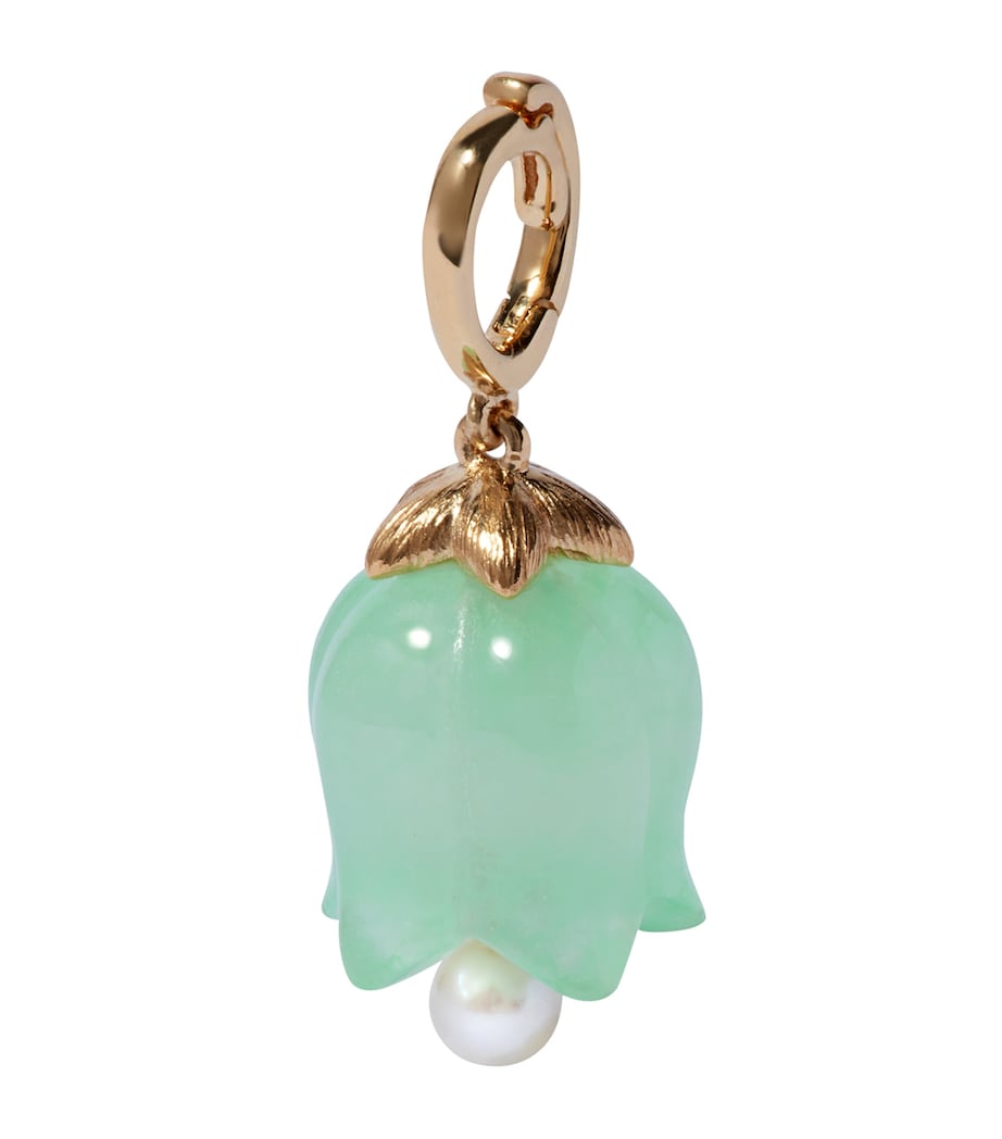 Yellow Gold and Jade Tulip Charm YELLOW GOLD Image 1