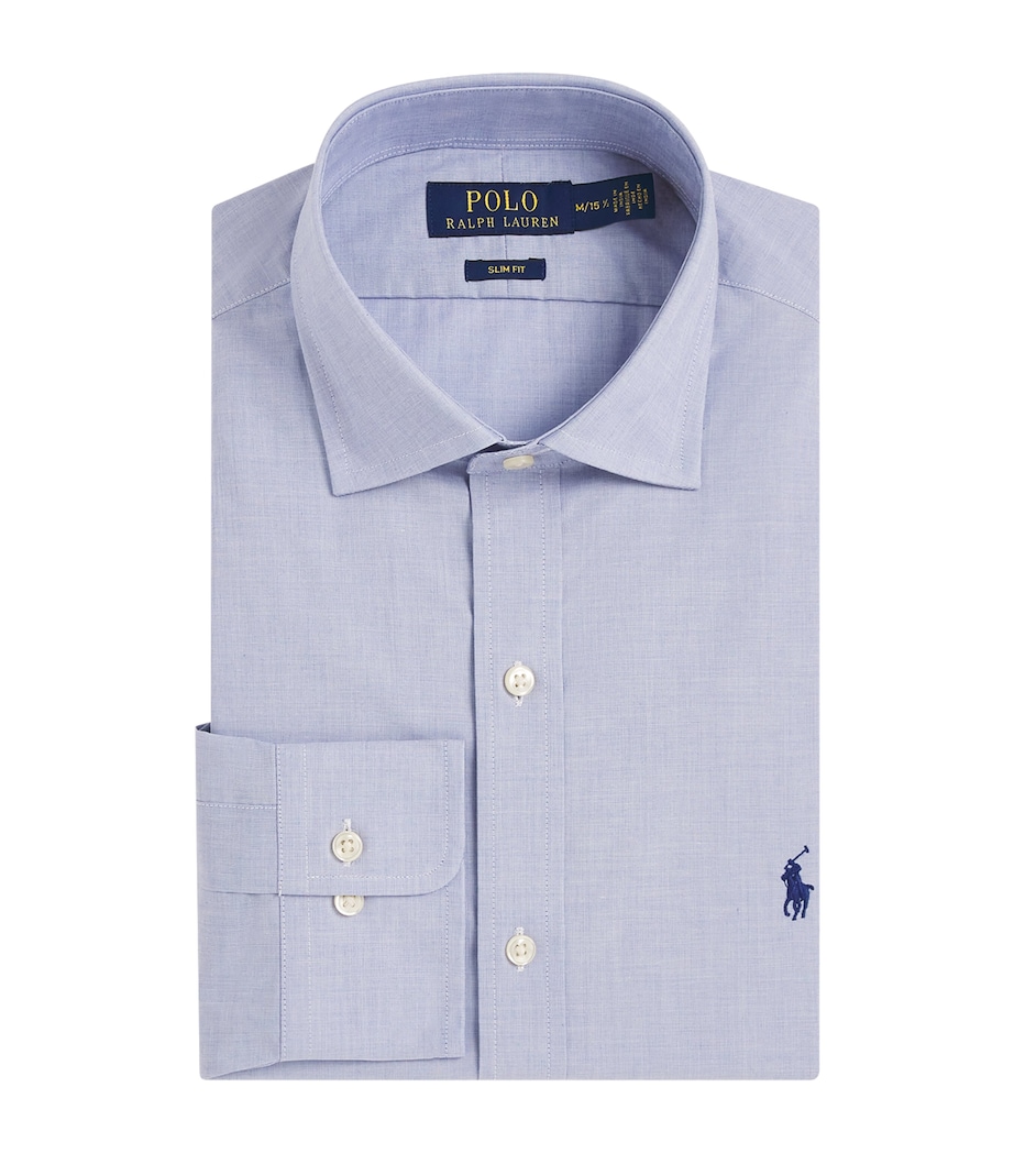 Poplin Slim-Fit Shirt 3210A LIGHT BLUE/WHI Image 1