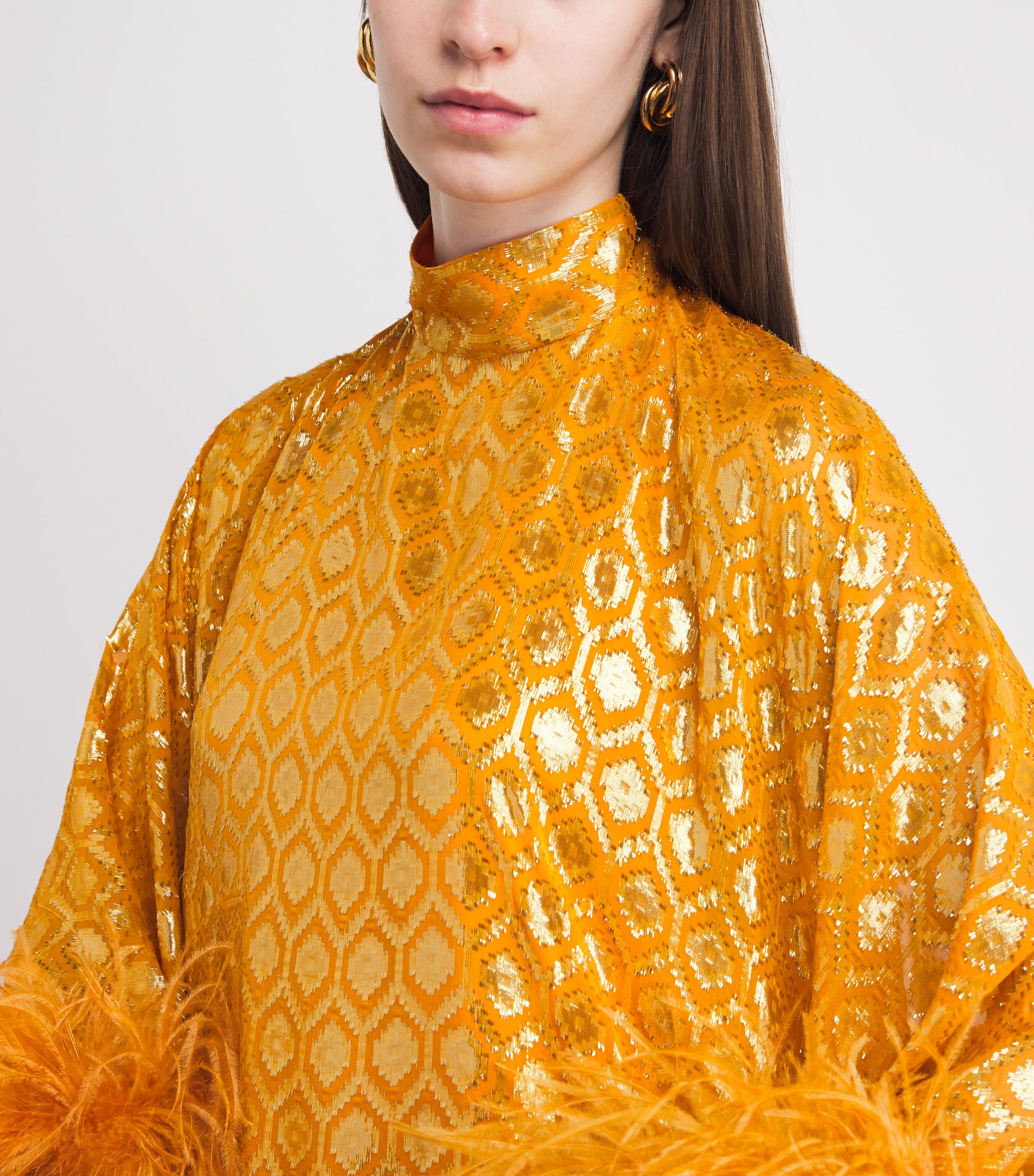 Taller Marmo Womens Sequin Casta Diva Opulence Gown Marigold Image 5