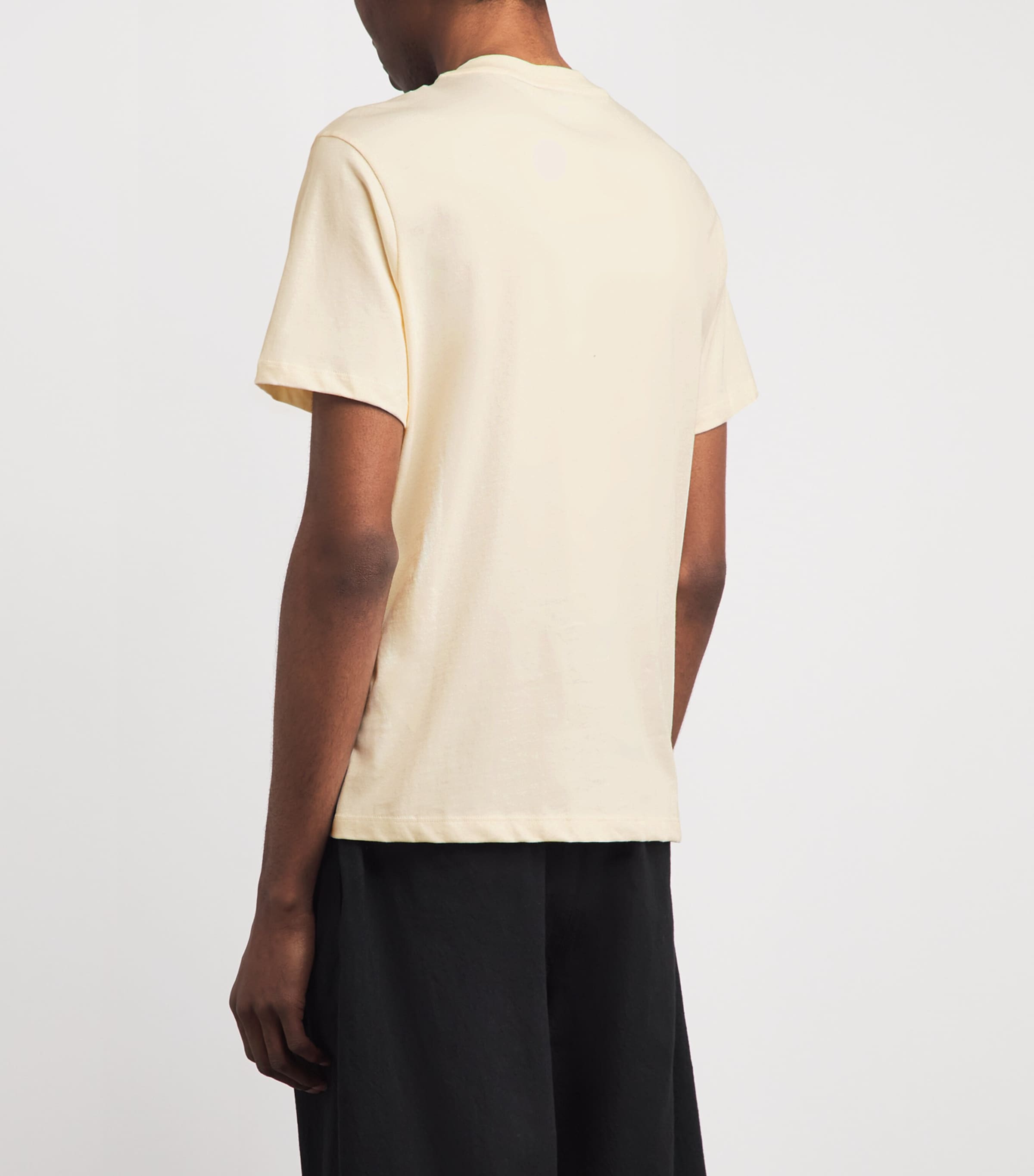 Sandro Paris Mens Cotton Crochet T-Shirt Butter Cream Image 5
