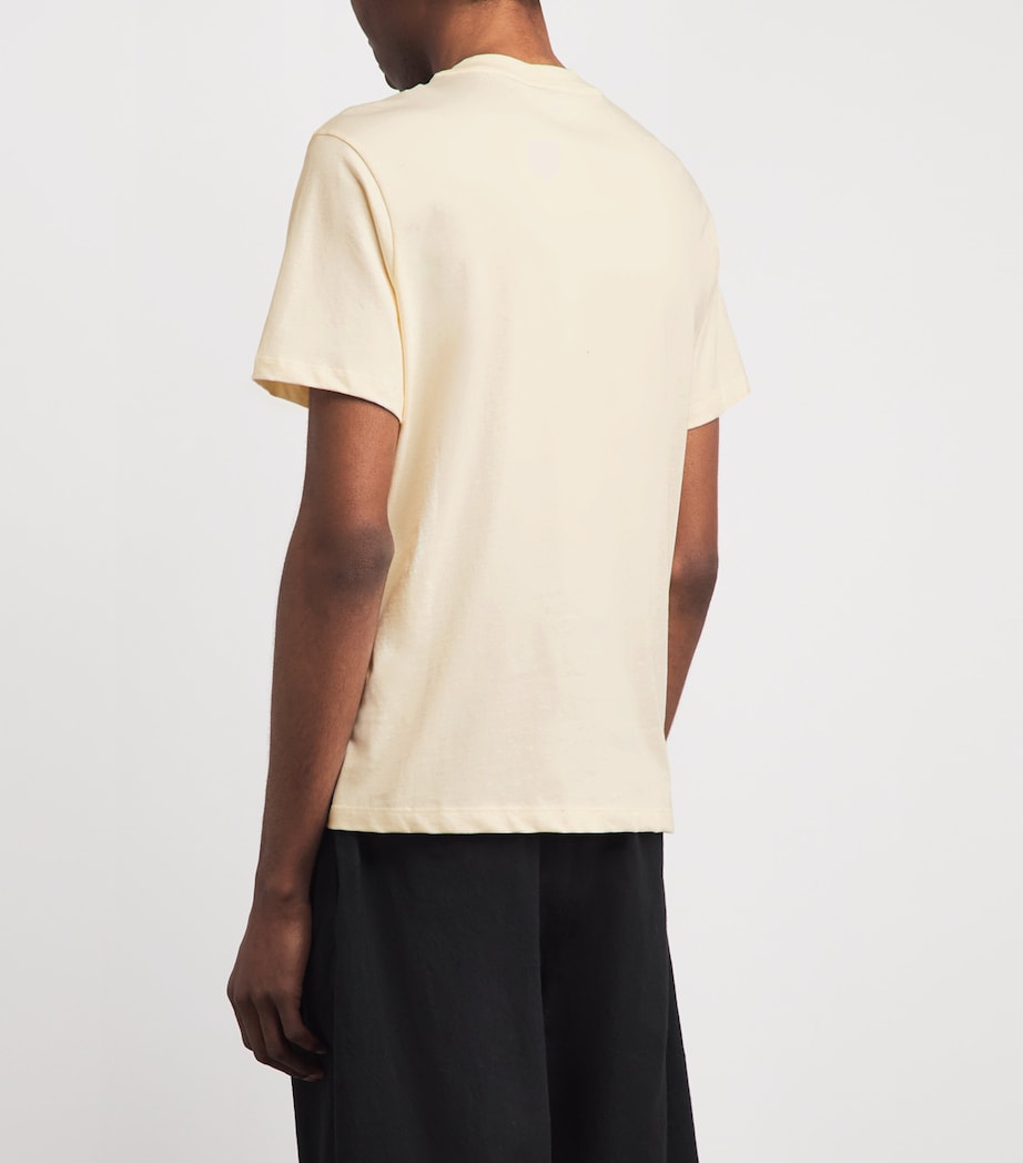 Sandro Paris Mens Cotton Crochet T-Shirt Butter Cream Image 5