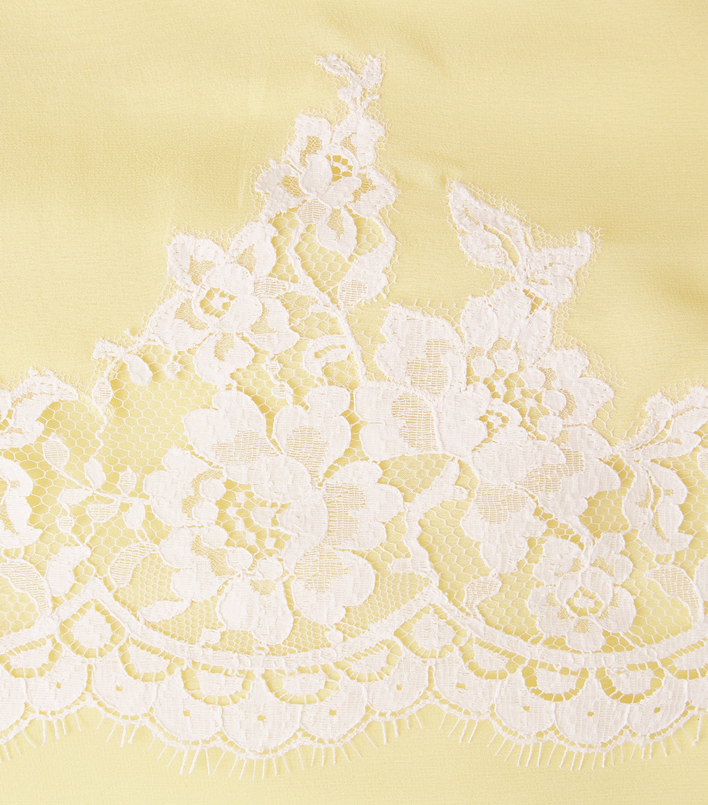 Rosamosario Womens Silk Georgette Lace La Papessa Robe Baby Yellow Image 6