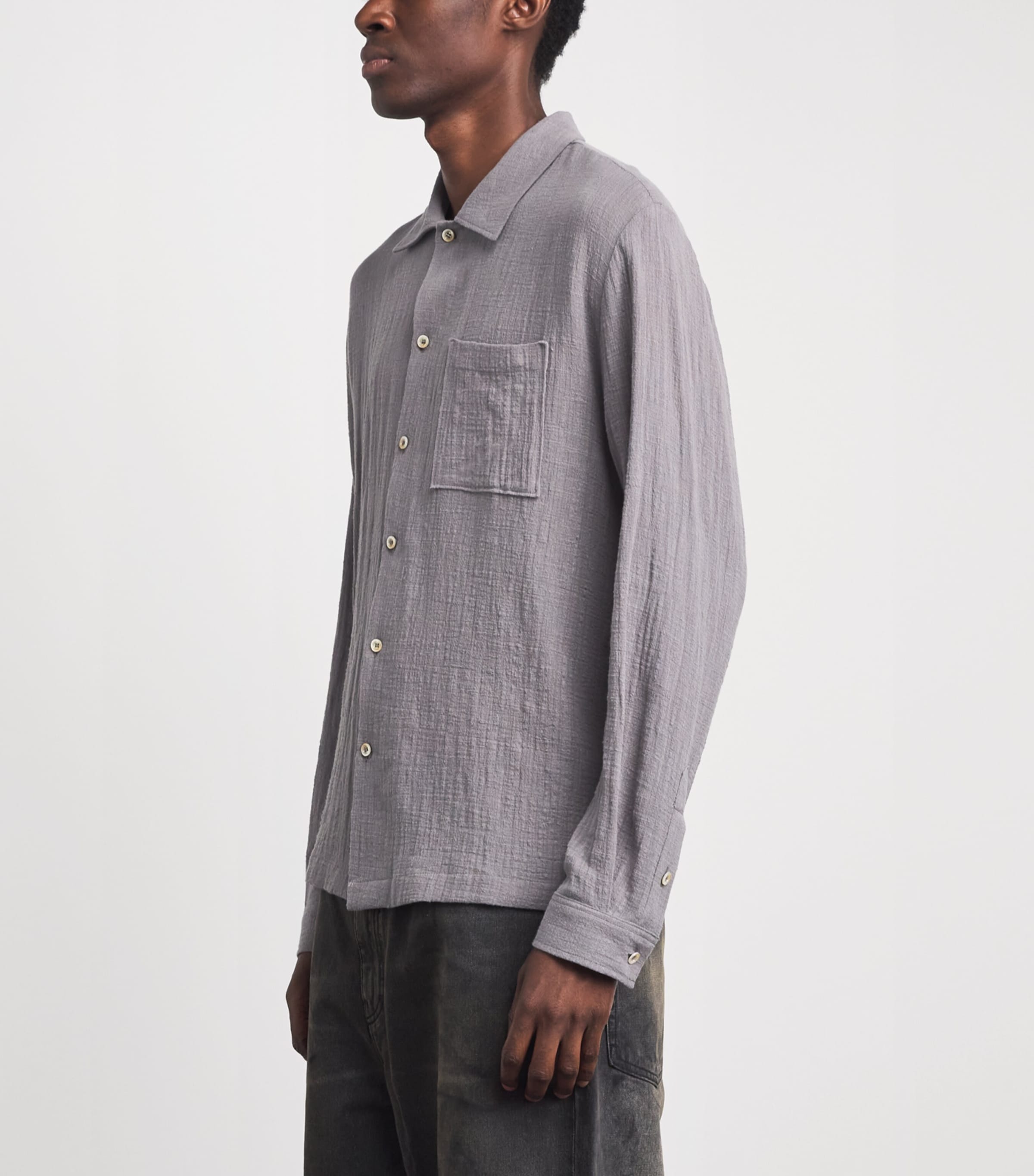 Séfr Mens Cotton Everyday Shirt Grey Image 4