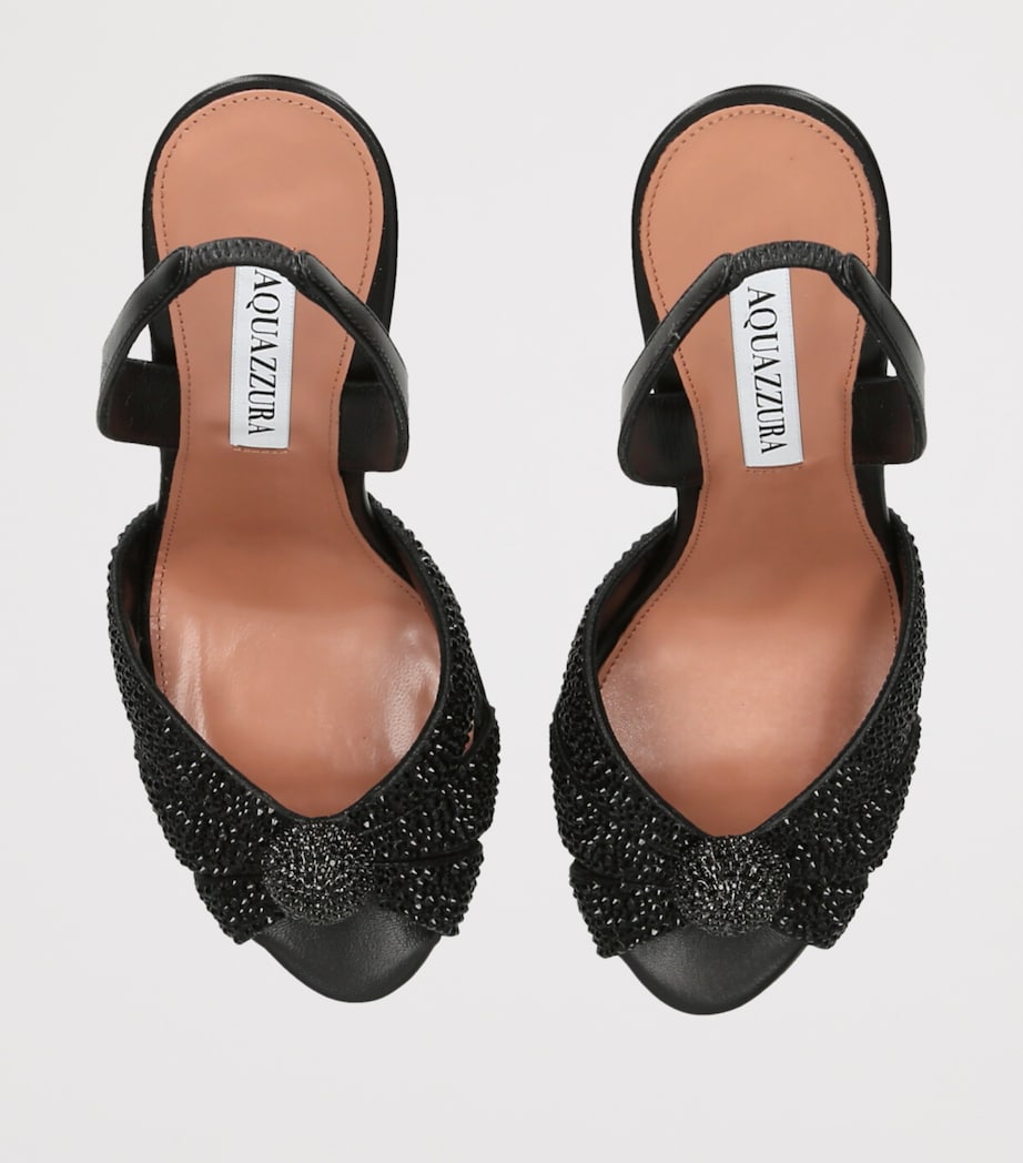 Leather Embellished Italian Flirt Sandals 105 BLACK Image 4