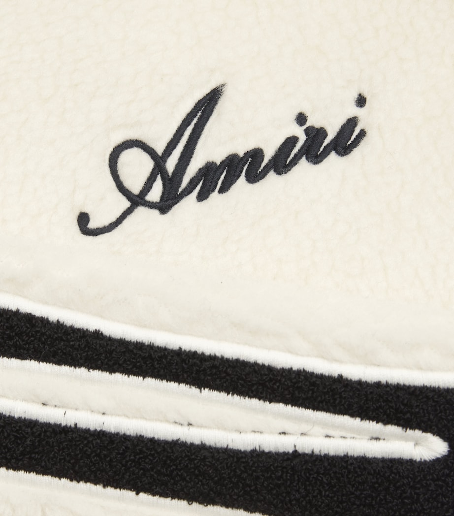 AMIRI Mens Fleece Bones Jacket Alabaster Image 5