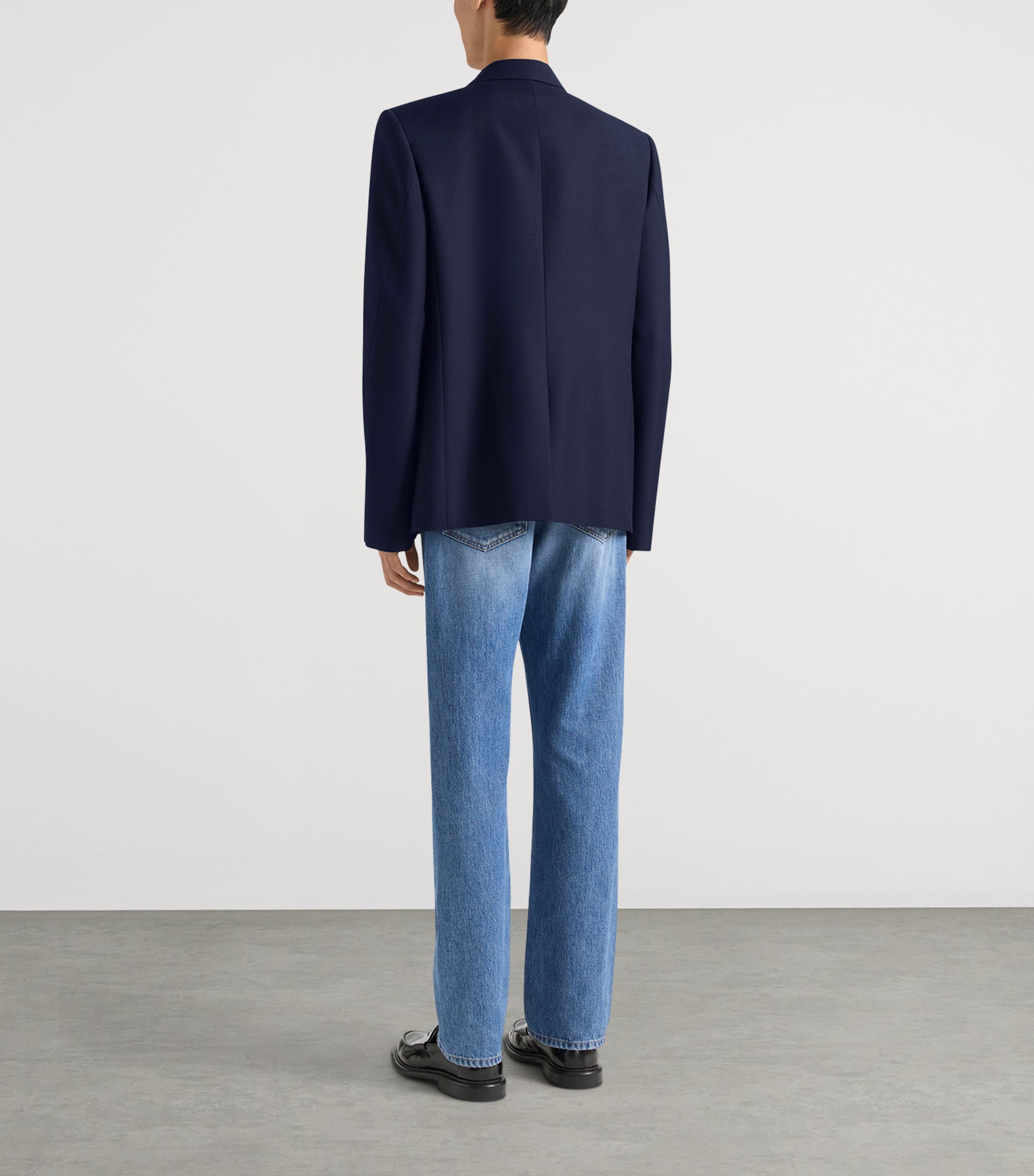 Wool-Mohair Single-Breasted Blazer NAVY Image 3