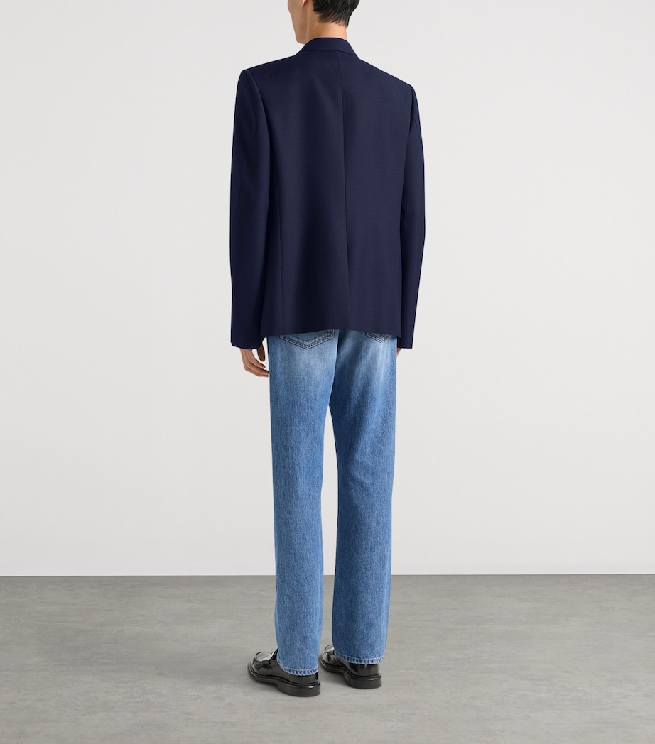 Wool-Mohair Single-Breasted Blazer NAVY Image 3