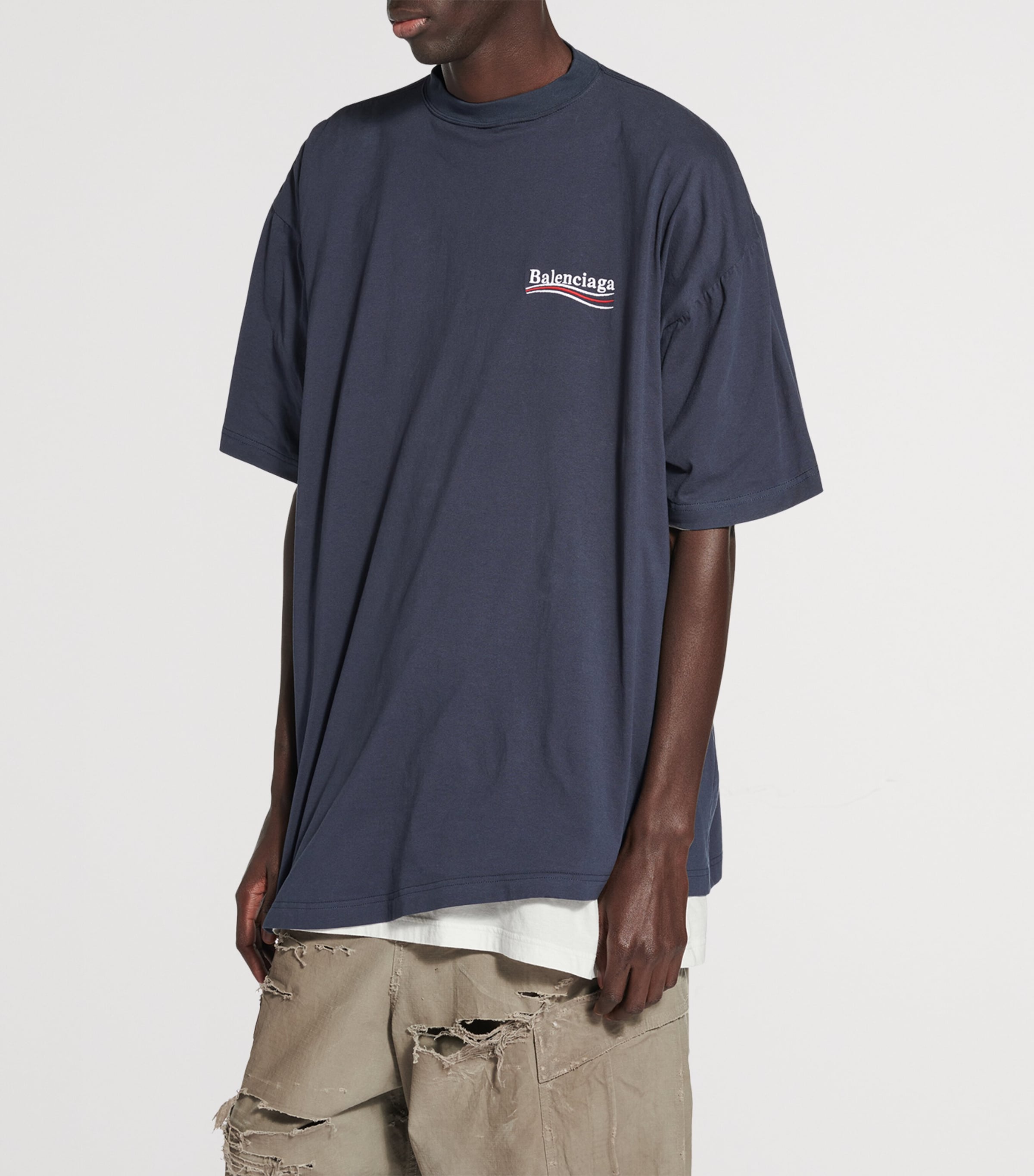 Balenciaga Stretch-Cotton Double T-Shirt | Harrods US