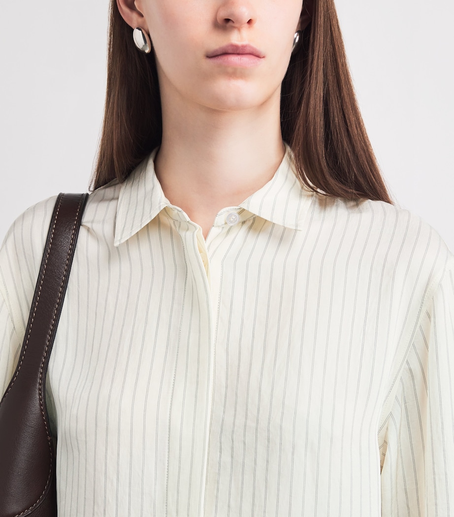 Theory Womens Stripe Shirt Rice Multi Image 3