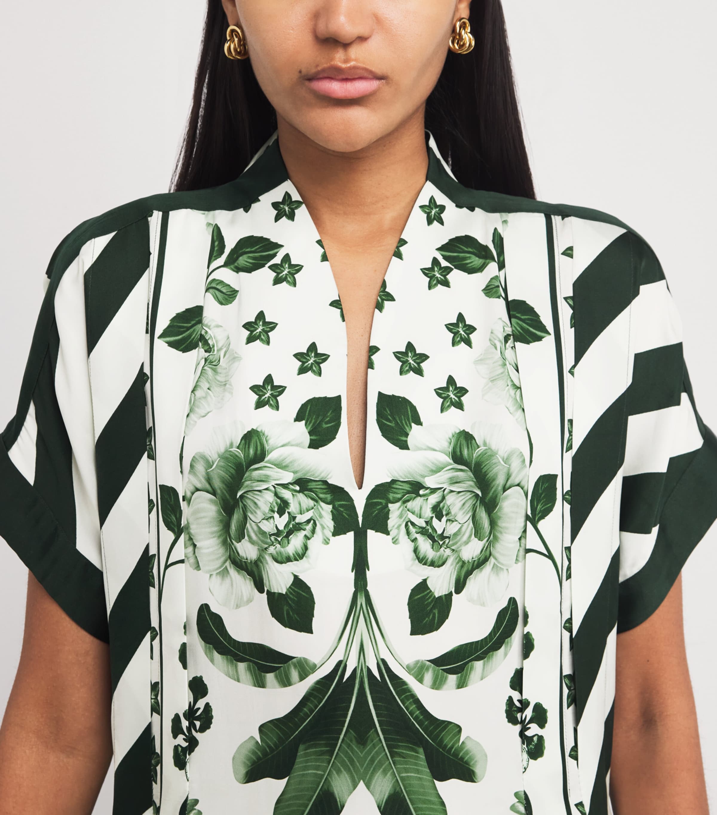 Floral Print Maxi Dress IVORY/EMERALD PALM Image 4