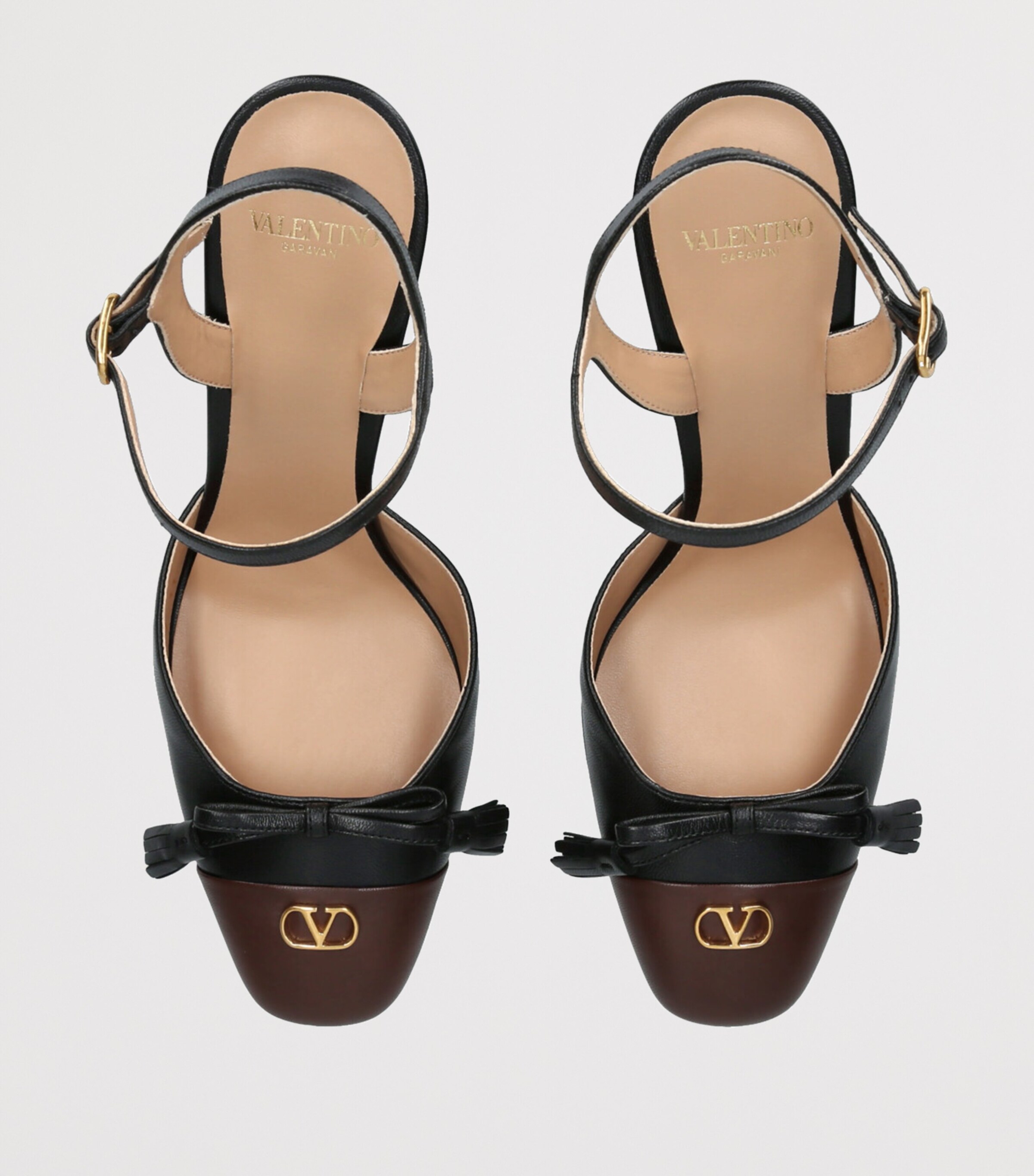 Valentino Garavani Womens Leather Valet Du Roi Pumps Blk/brown Image 4